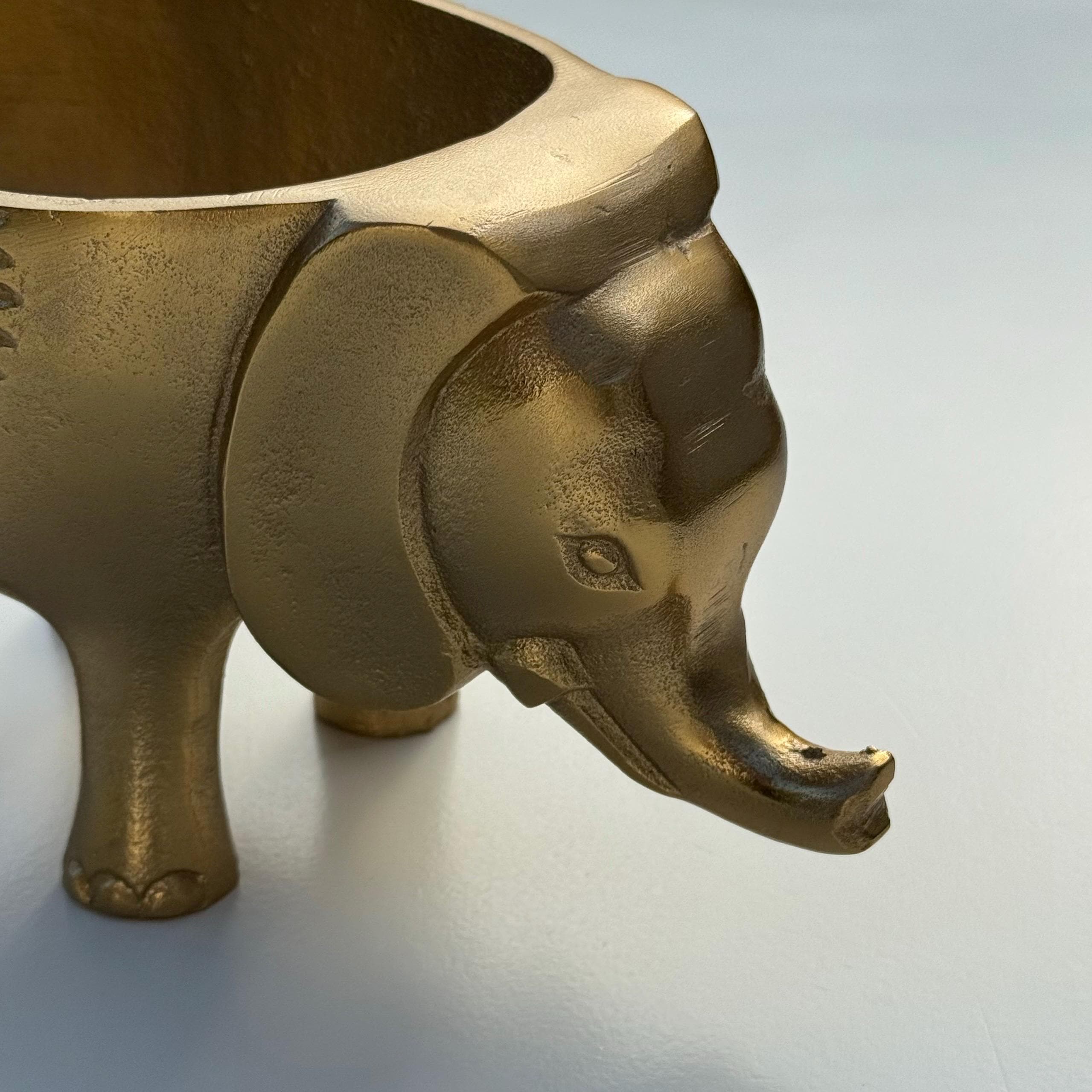 Elephant Planter Solid Cast Brass Metal Plant Pot for Succulents & Plants - Image 6
