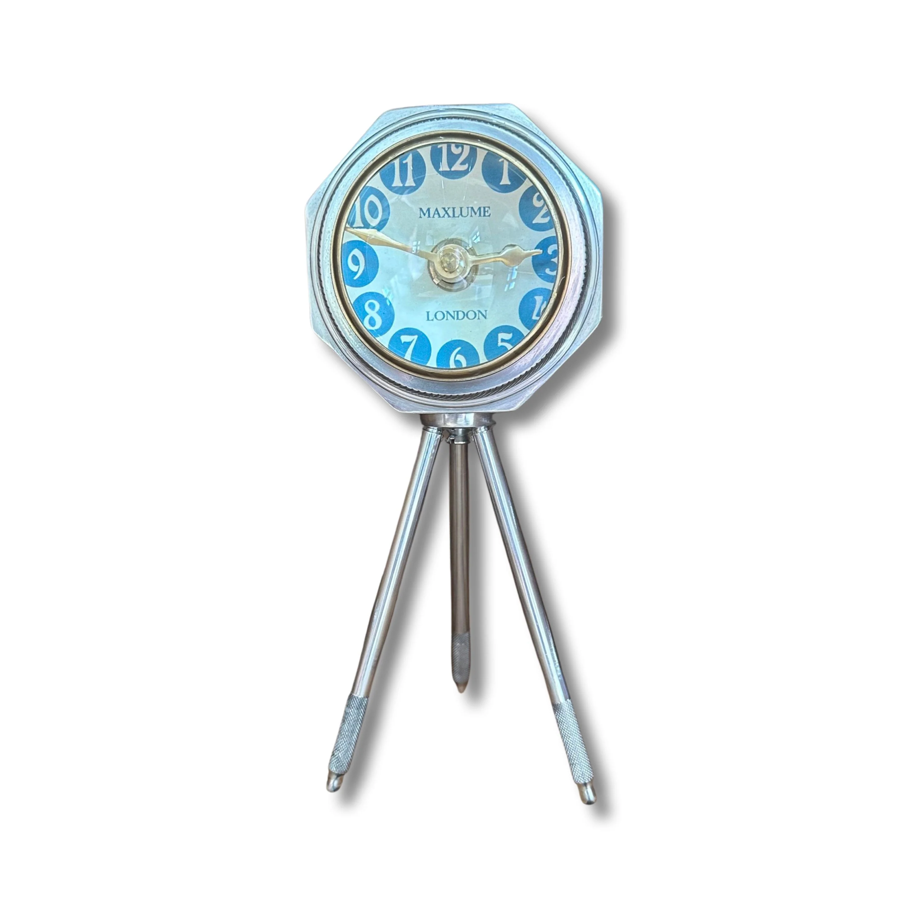 London Table Tripod Clock Polished Nickel Solid Brass Ship Nautical - Image 2