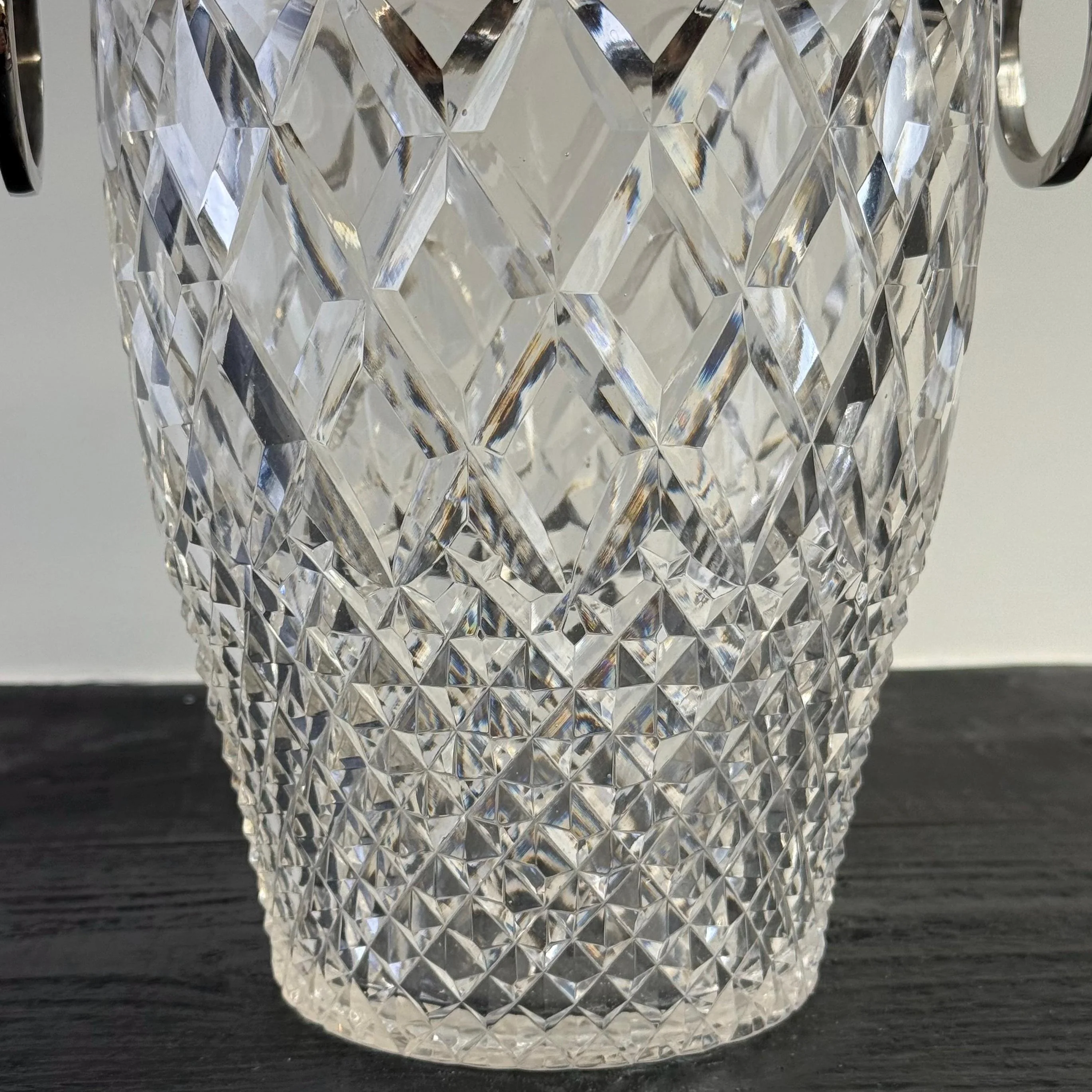 Luxury 3 Piece Solid Glass Hand Cut Engraved Wine & Champagne Ice Cooler - Image 6