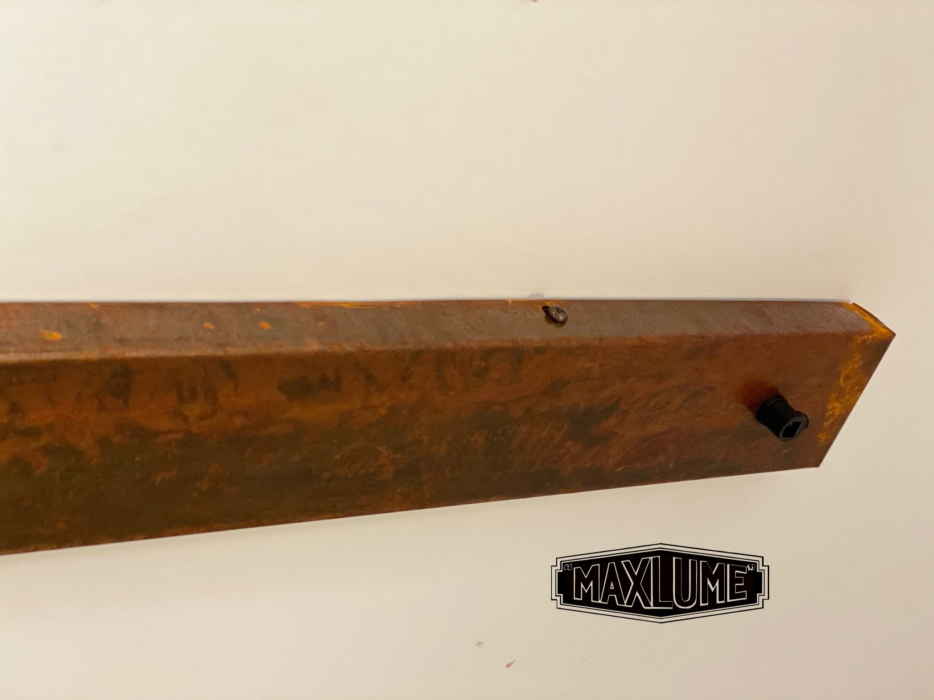 Rusted Steel Ceiling Rose Track Light 3 Outlet - Image 3