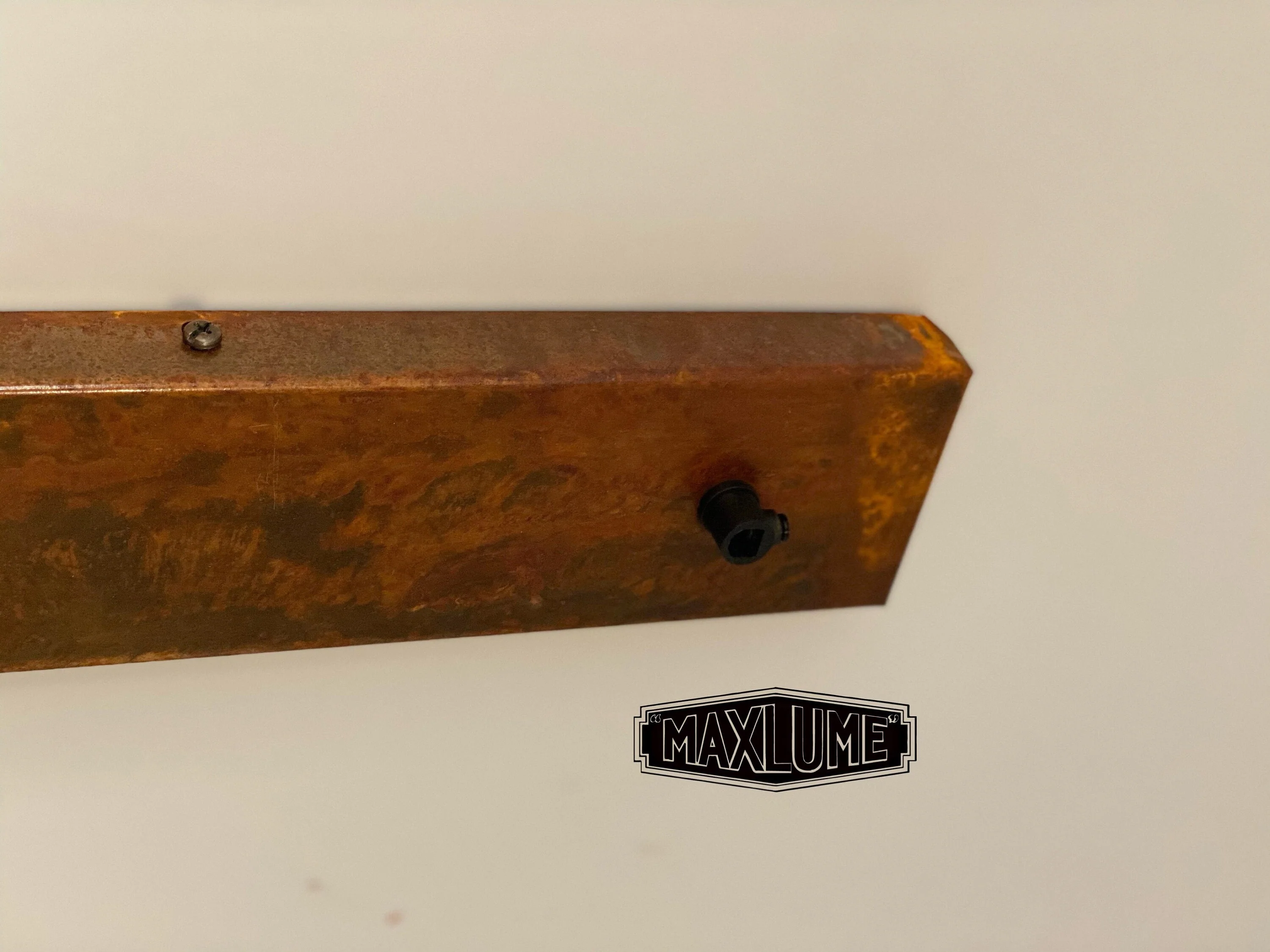 Rusted Steel Ceiling Rose Track Light 3 Outlet - Image 4