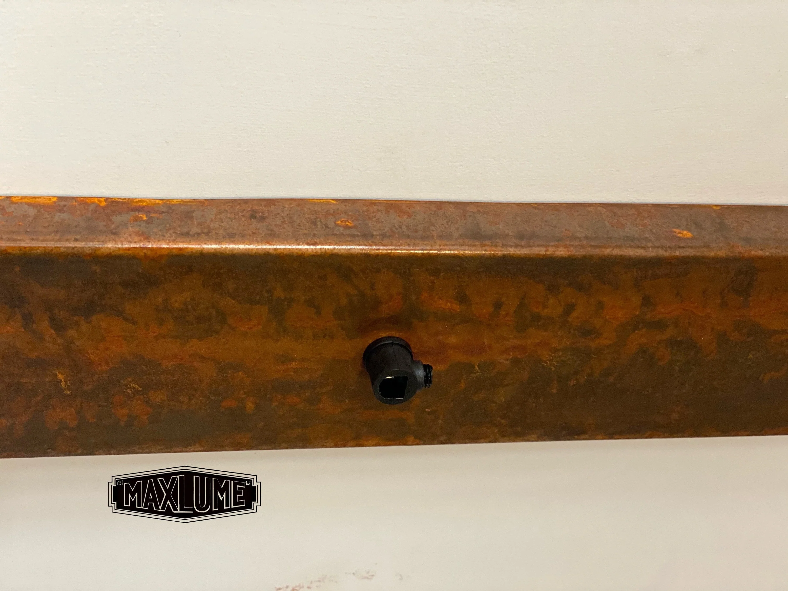 Rusted Steel Ceiling Rose Track Light 3 Outlet - Image 5