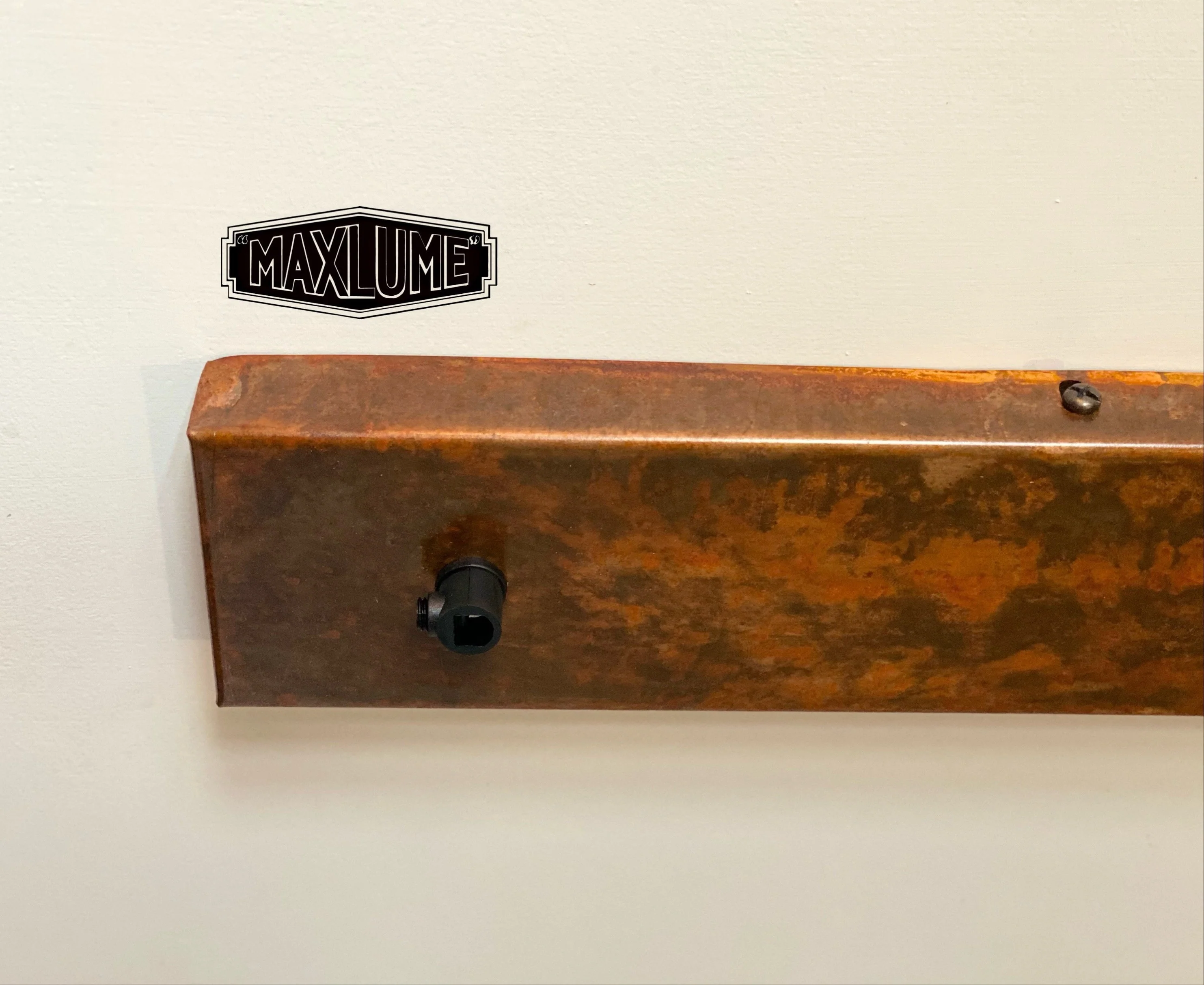 Rusted Steel Ceiling Rose Track Light 3 Outlet - Image 6