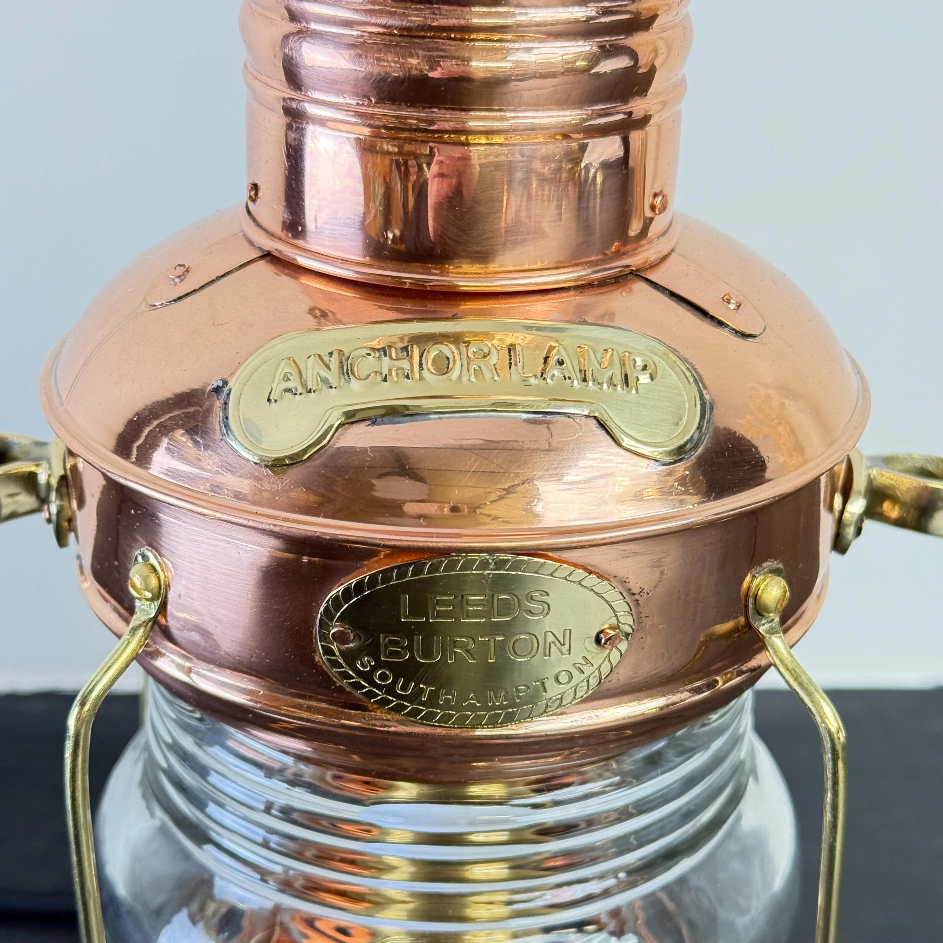 Solid Copper & Brass Anchor Table Lamp Maritime Ship Lantern Boat Light - Image 3