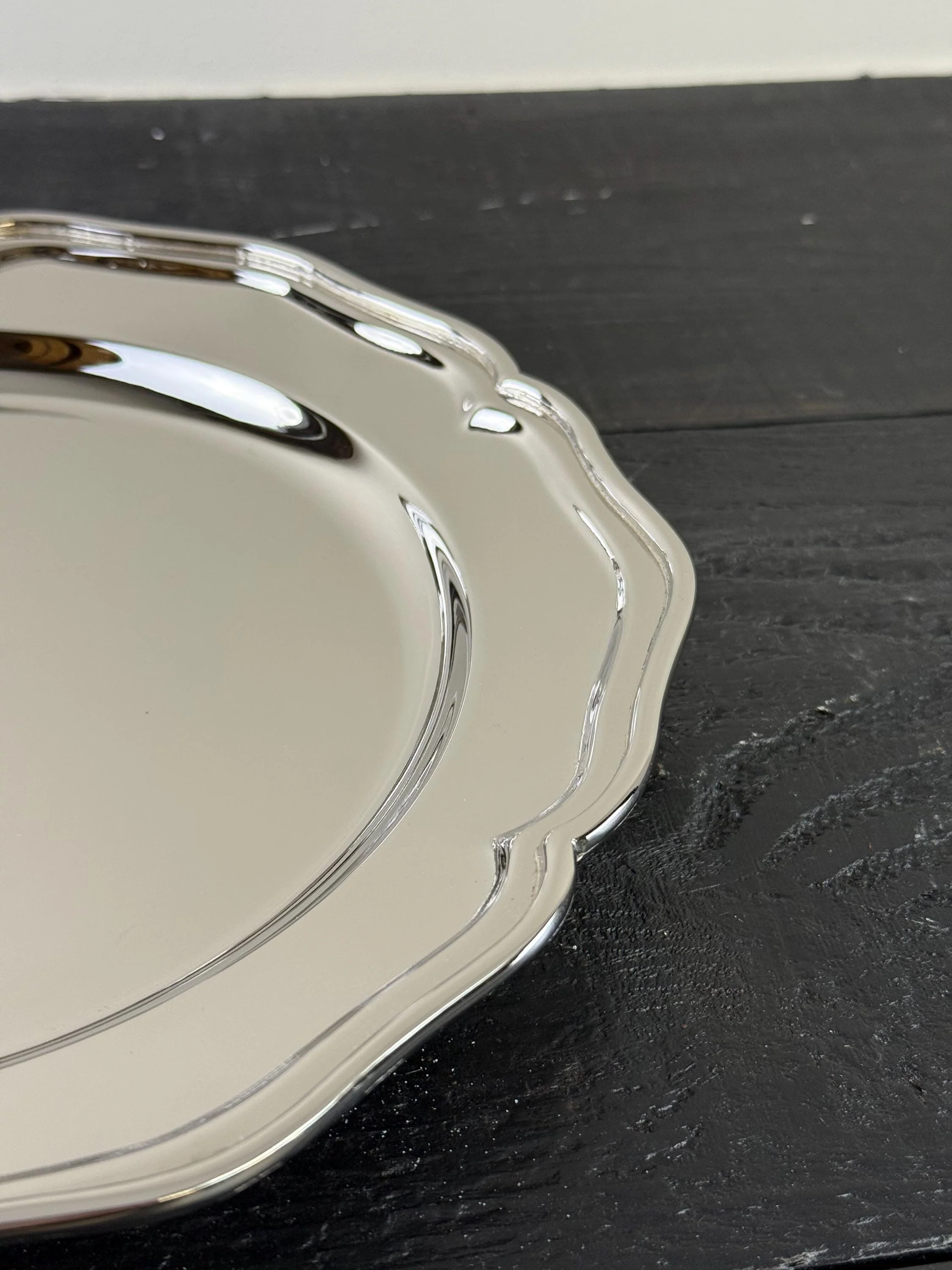 Solid Victorian Style Mirror Finish Serving Tray - Image 6