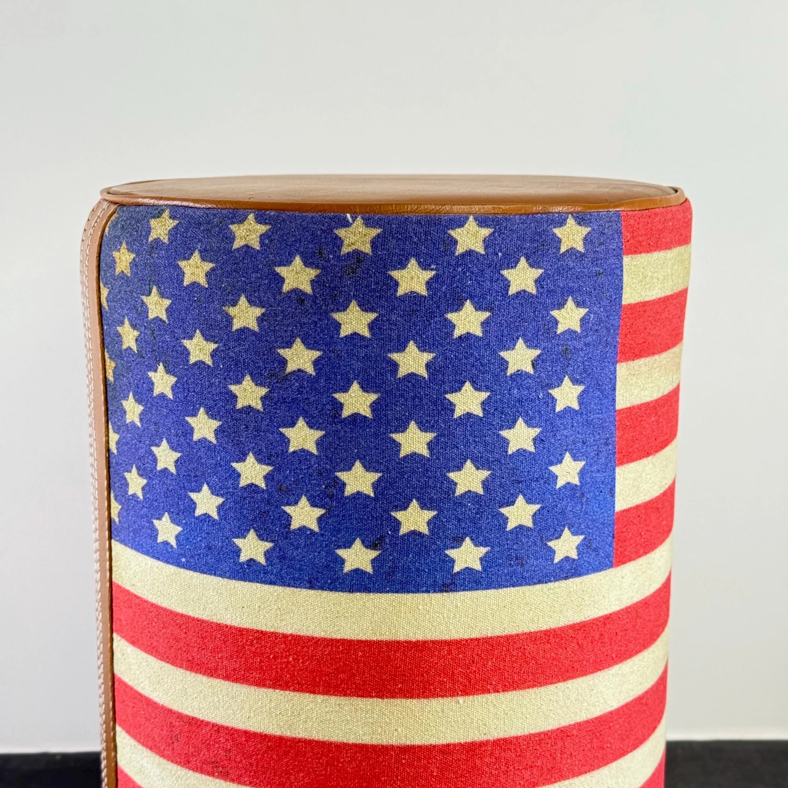American Flag Print Pouf Patriotic Home Décor Handmade Round Seat USA Stool - Image 5