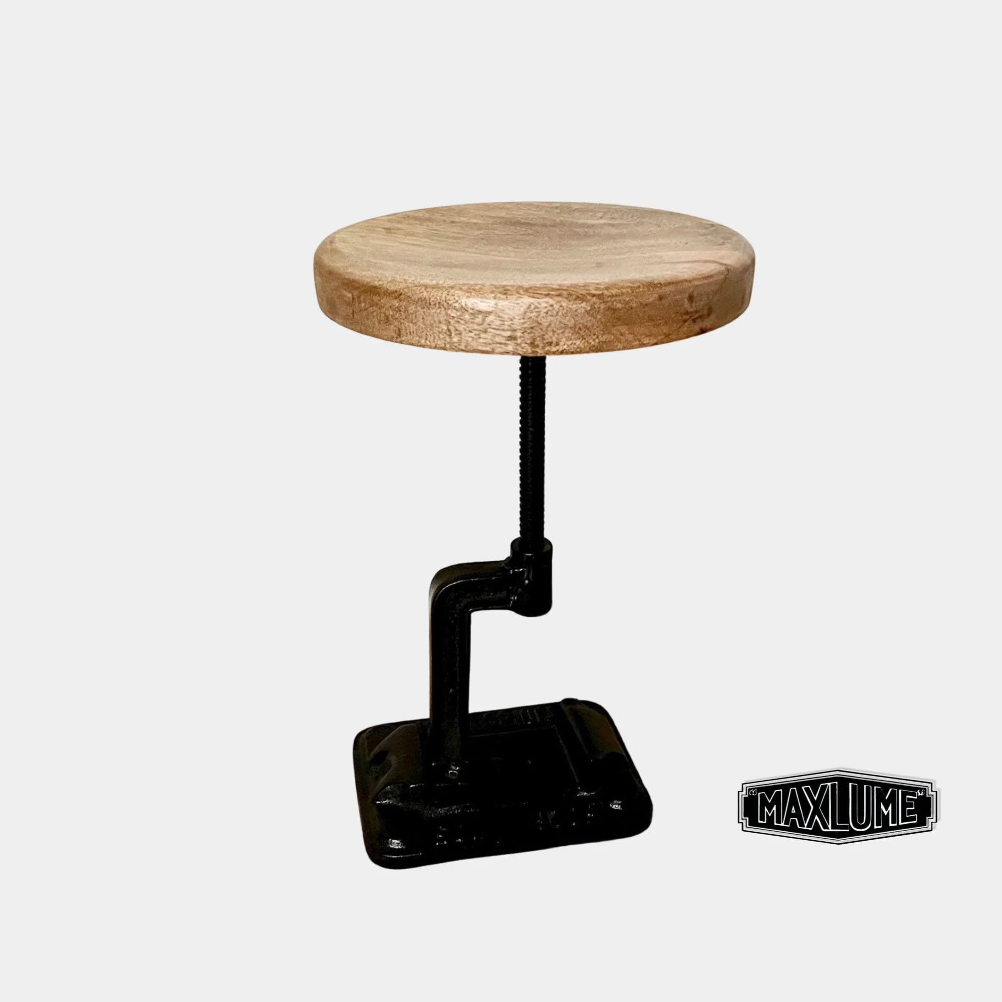 Vice Clamp Industrial Solid Bar Stool Wood or Leather Top - Image 11