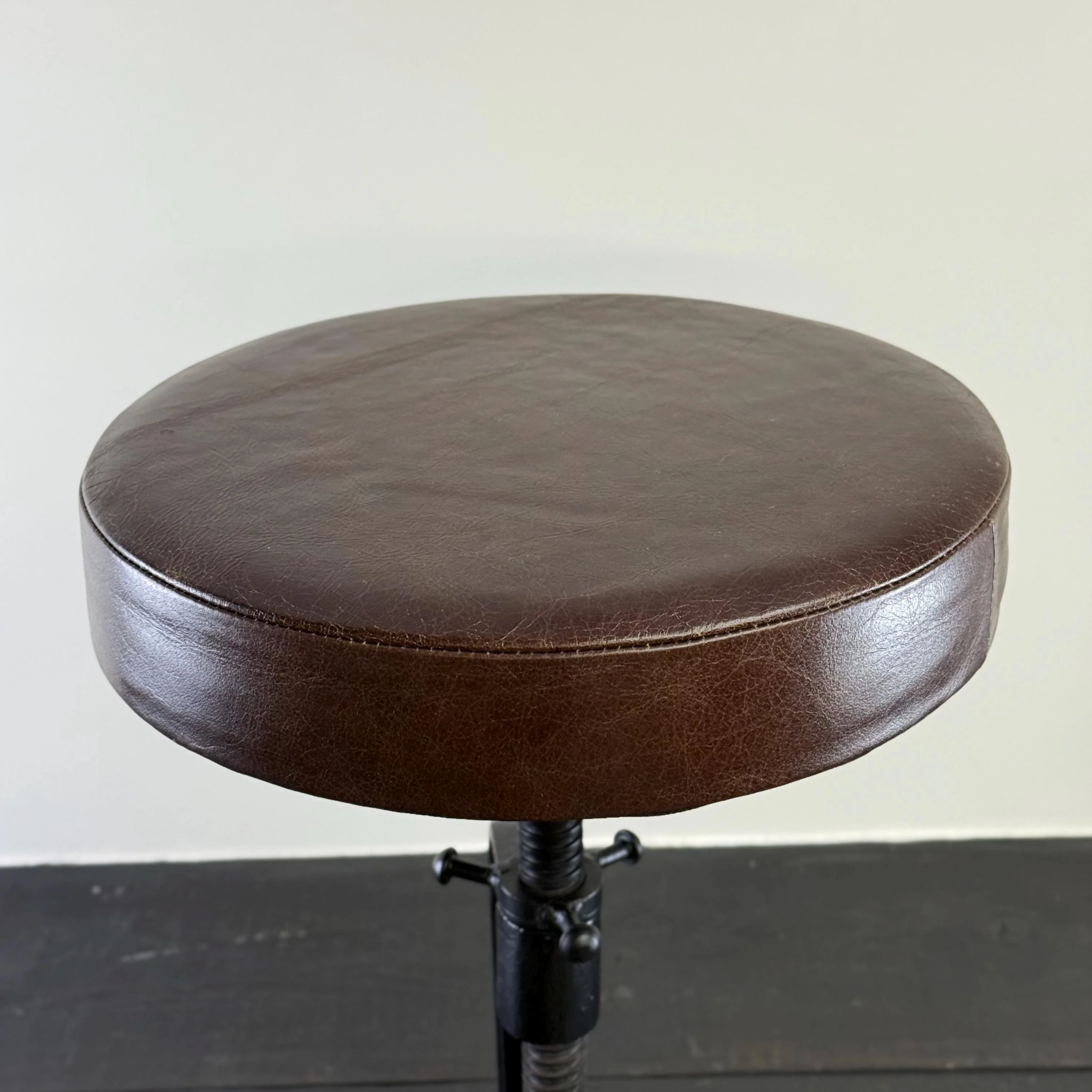 Vice Clamp Industrial Solid Bar Stool Wood or Leather Top - Image 6