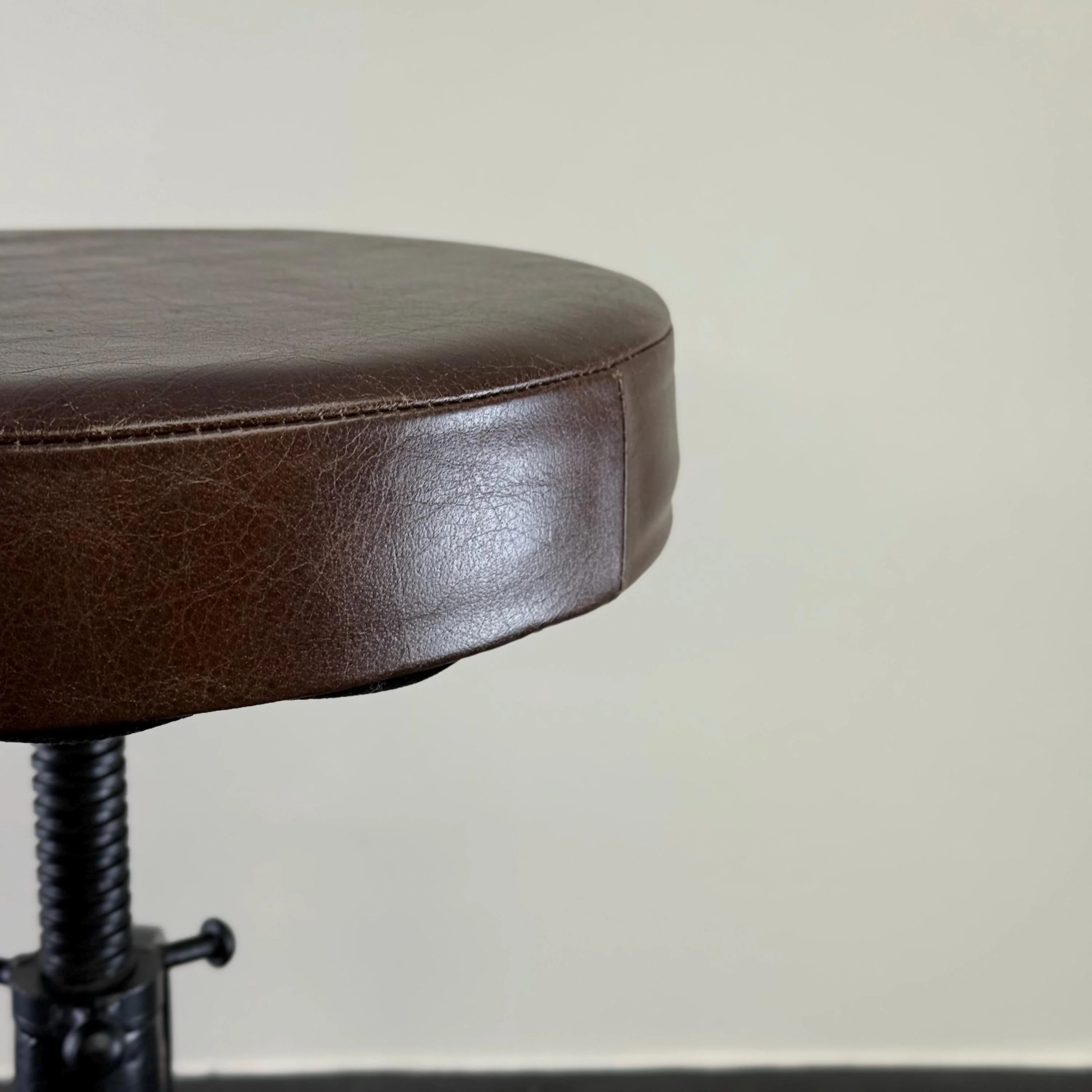Vice Clamp Industrial Solid Bar Stool Wood or Leather Top - Image 7