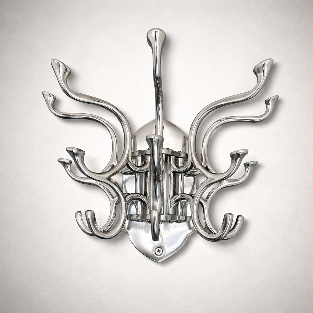 Metal Swivel Coat Rack - Polished Chrome Finish