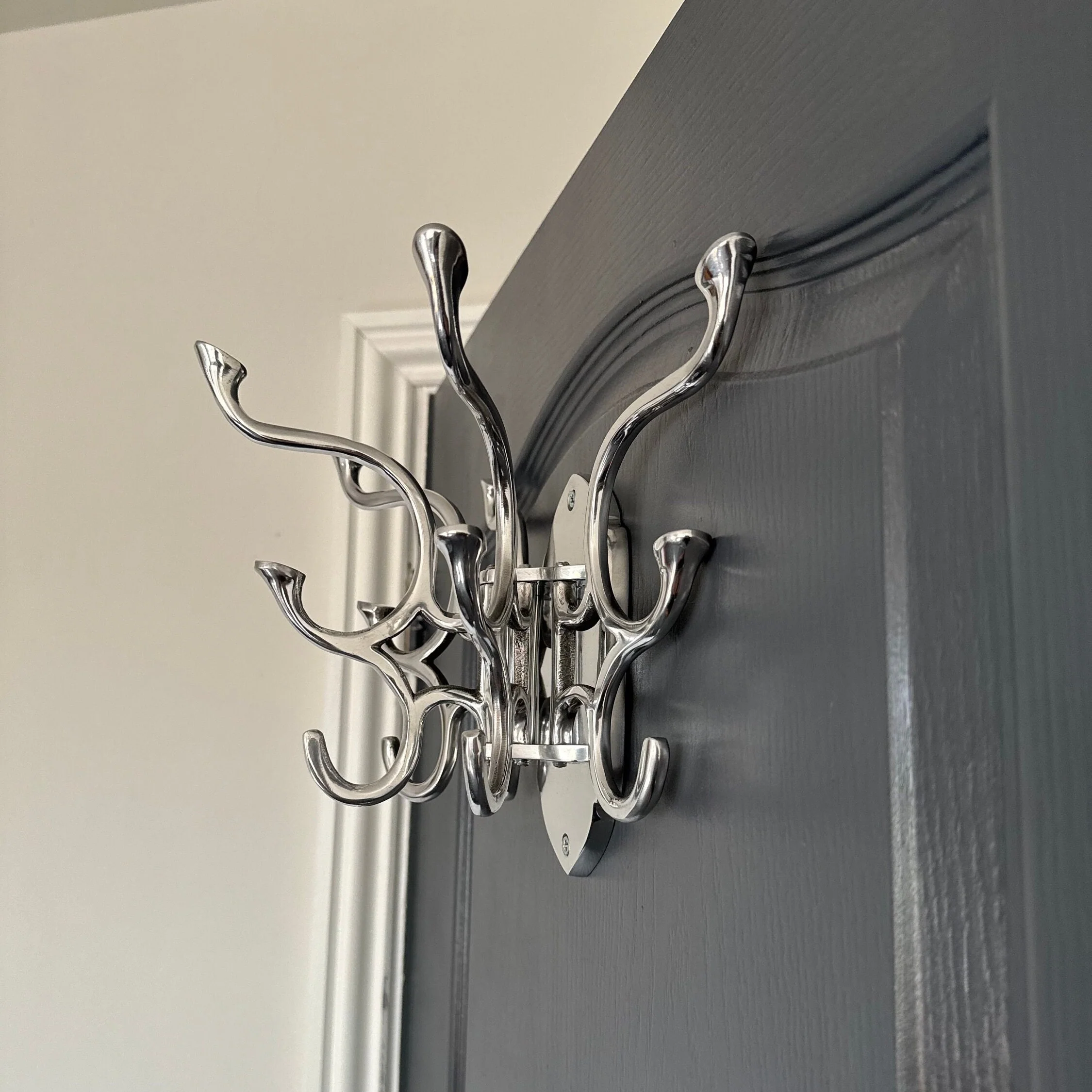 Metal Swivel Coat Rack - Polished Chrome Finish - Image 6