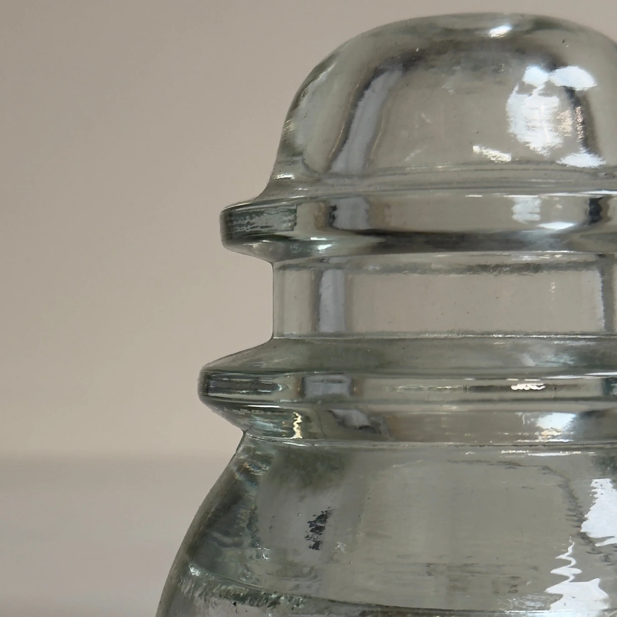 No 42 Hemingray Clear Glass Insulator Light Fitting - Ornament Industrial Decor Display - Image 3