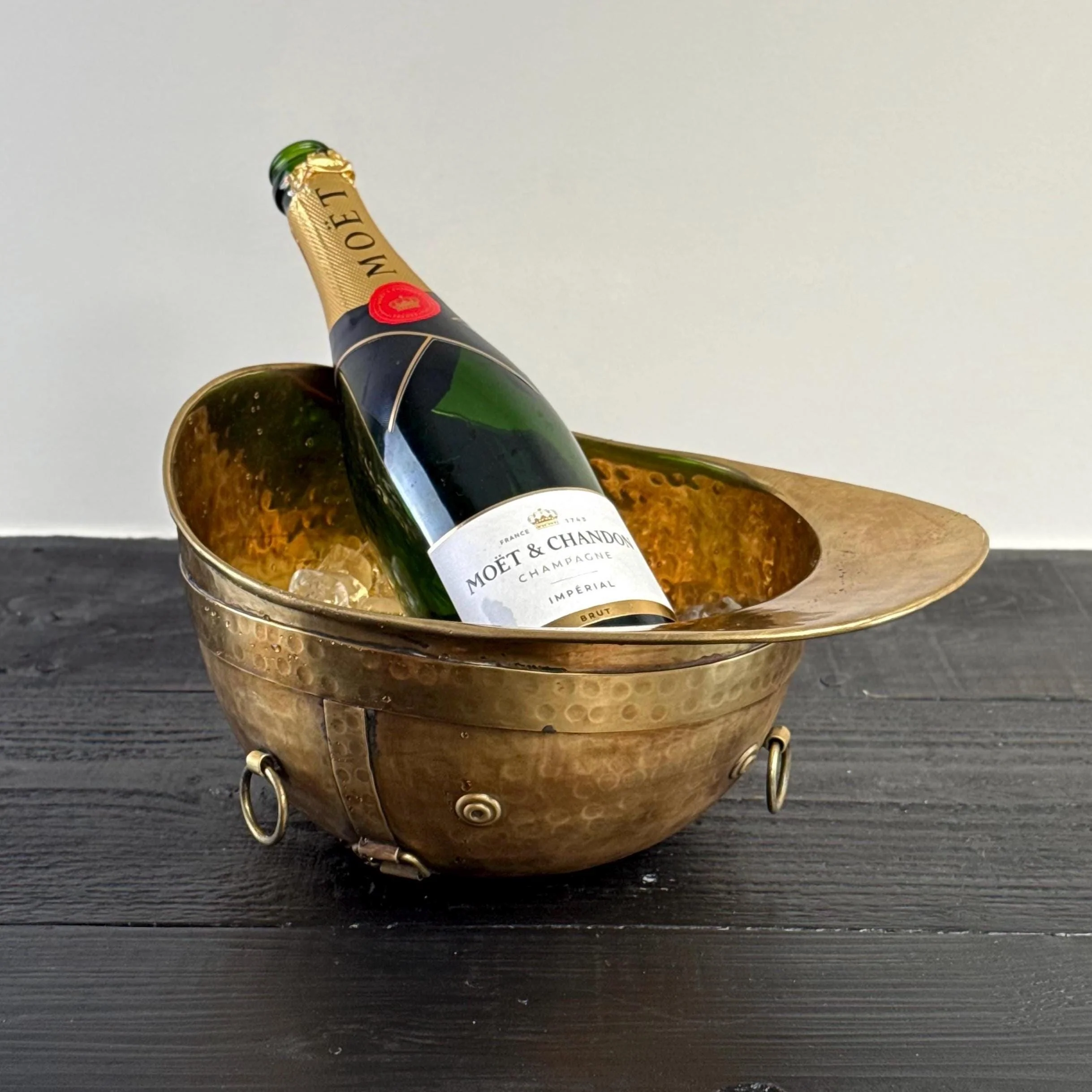 Polo Helmet Solid Antique Brass Champagne Ice Bucket | Wine Cooler - Image 3