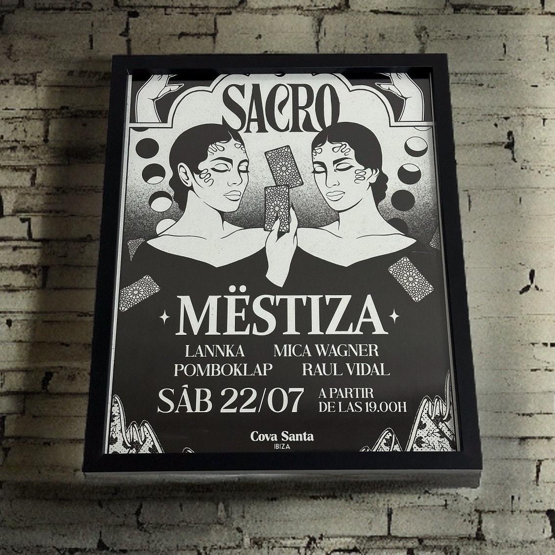 Sacro by Mëstiza ~ Cova Santa Framed Dj Artwork | Luxury Black Frame - Image 3