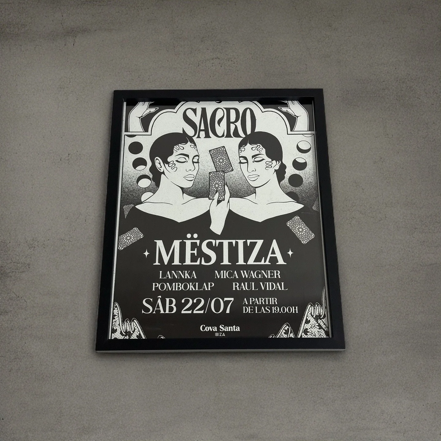 Sacro by Mëstiza ~ Cova Santa Framed Dj Artwork | Luxury Black Frame - Image 4