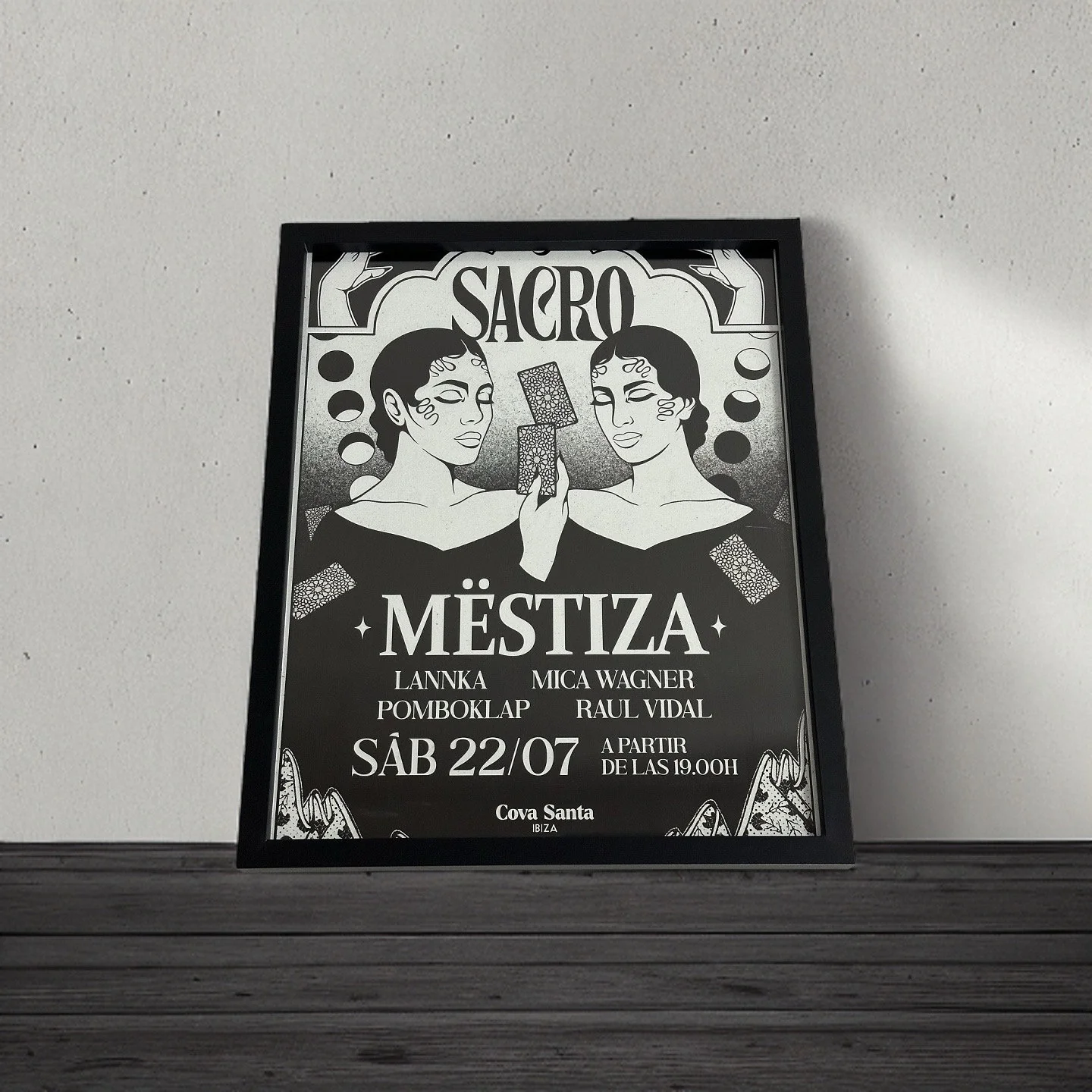 Sacro by Mëstiza ~ Cova Santa Framed Dj Artwork | Luxury Black Frame - Image 7