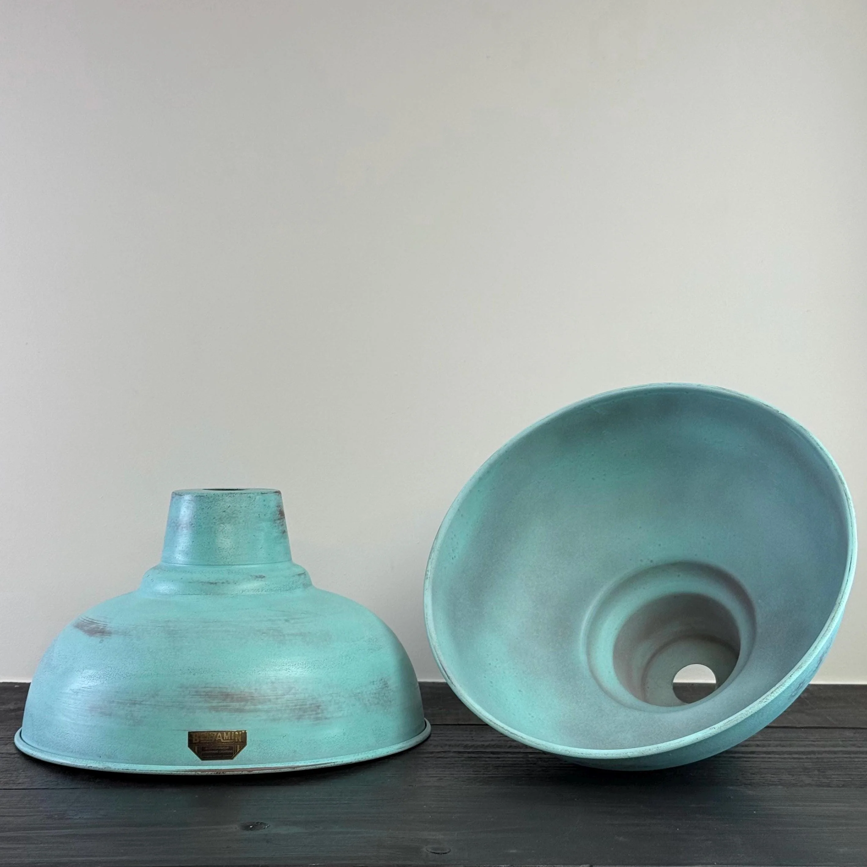 Salthouse XL - Copper Verdigris Patina Industrial Lampshade Pendant Light - 14.5 Inch - Image 11