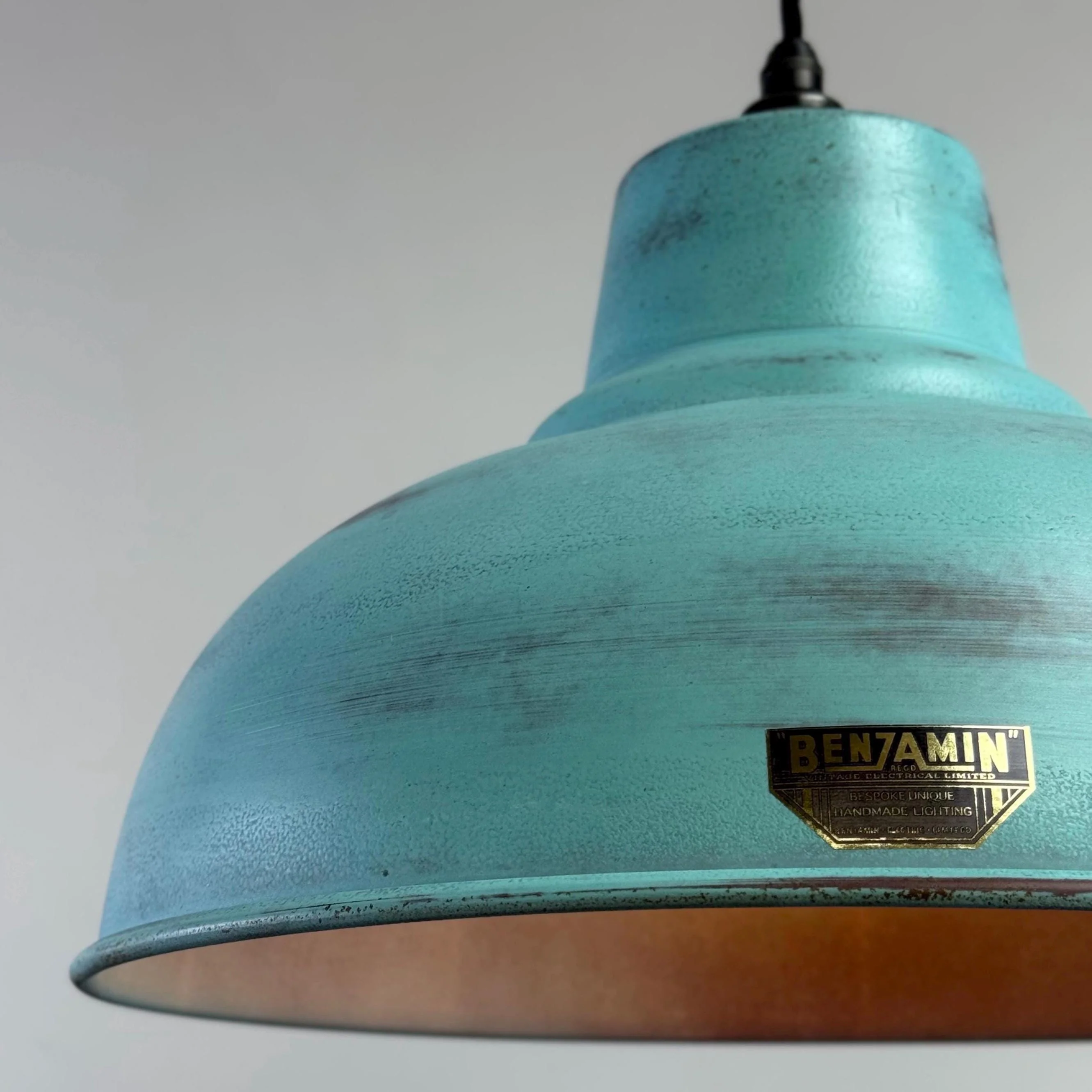 Salthouse XL - Copper Verdigris Patina Industrial Lampshade Pendant Light - 14.5 Inch - Image 6