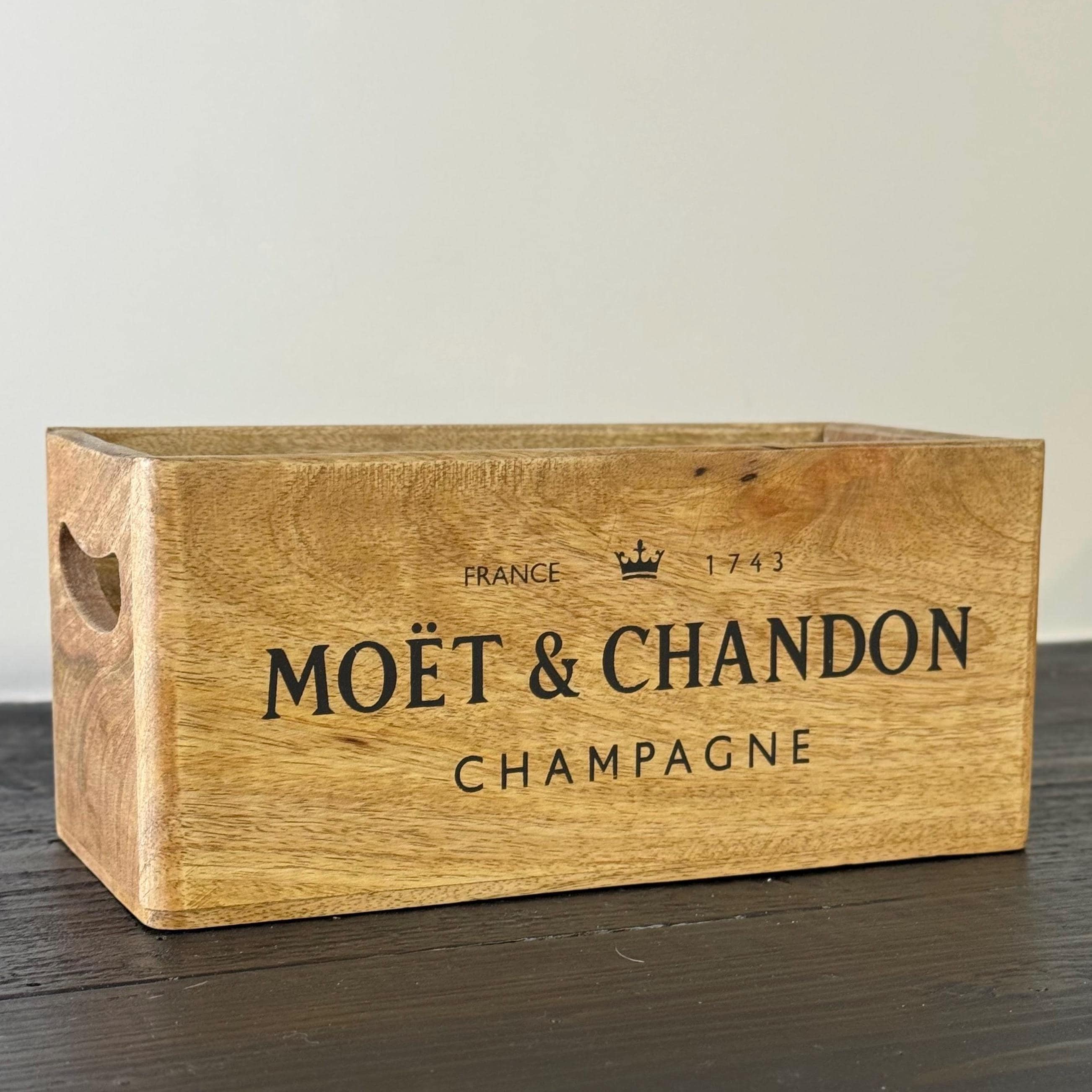 Storage Wooden Boxes Moët & Chandon Champagne Crates Natural Finish - Image 5