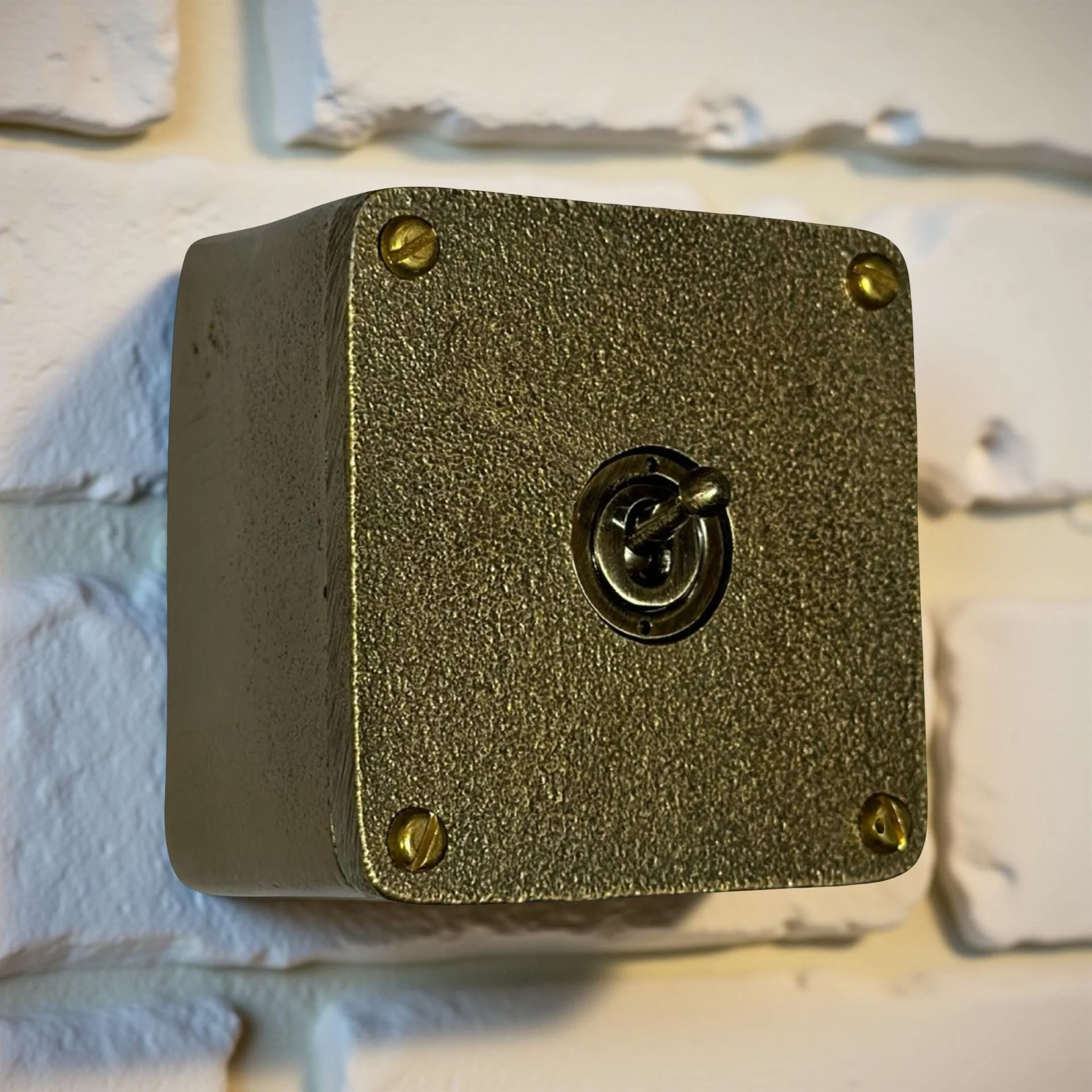 Single Gang Bronze Solid Cast Metal Conduit Light Switch Industrial 2 Way - BS EN Approved Vintage Crabtree 1950’s Style - Image 2