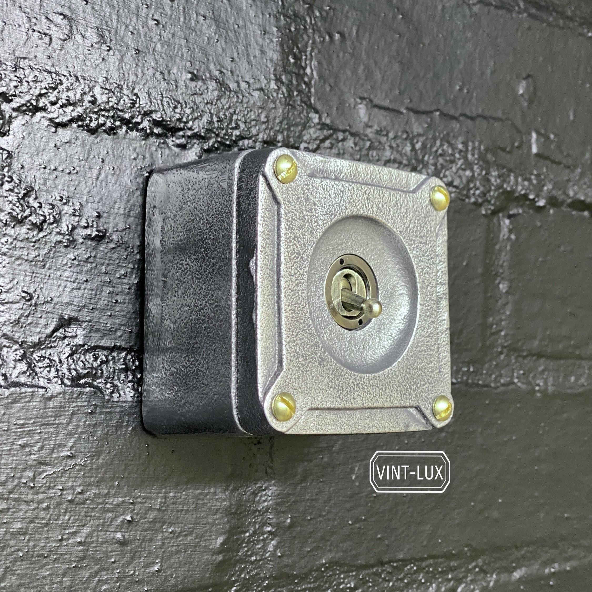 Single Gang 2 Way Conduit Surface Mounting Light Switch Solid Cast Metal Industrial ~ BS EN Approved Vintage Britmac Style - Image 3