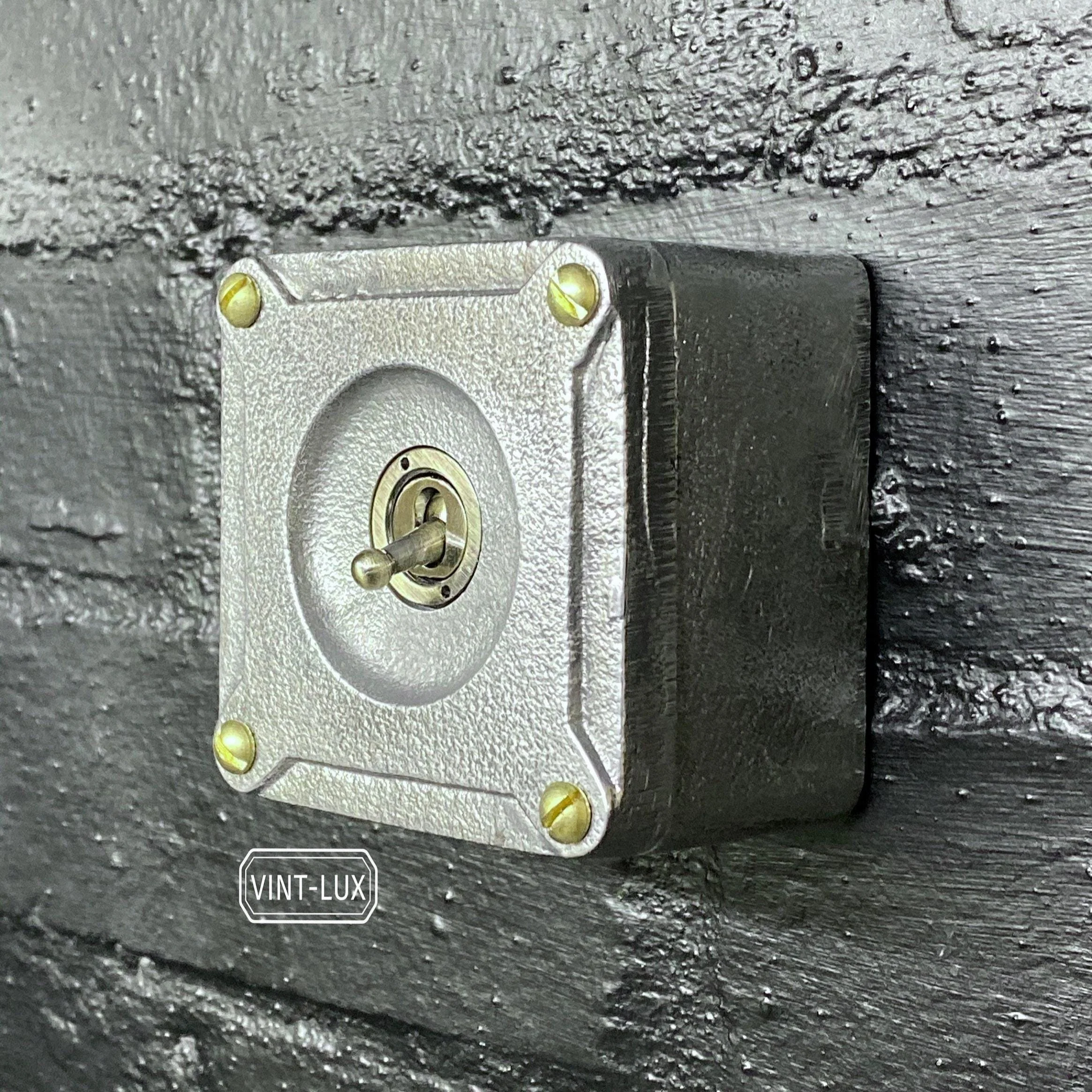 Single Gang 2 Way Conduit Surface Mounting Light Switch Solid Cast Metal Industrial ~ BS EN Approved Vintage Britmac Style - Image 4
