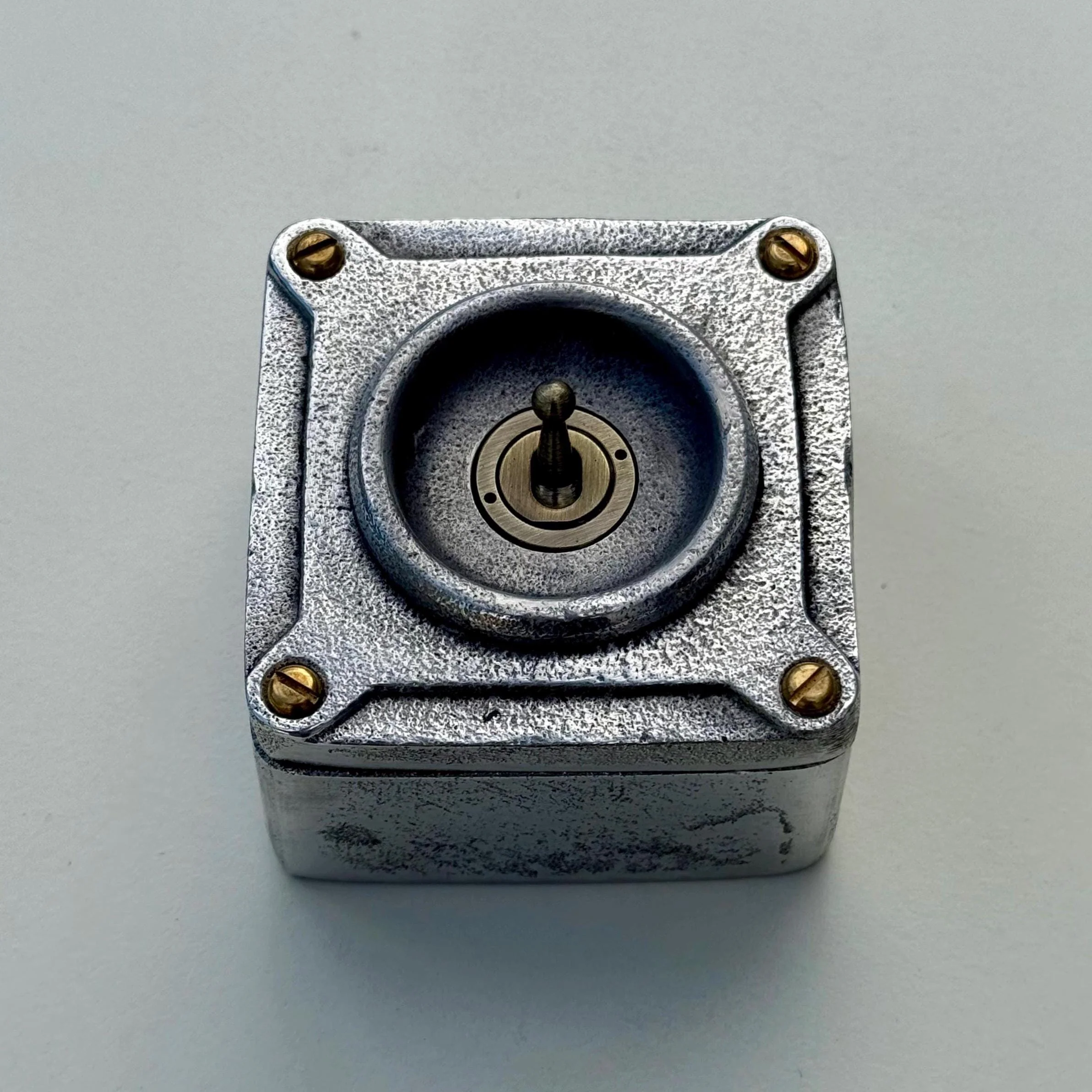 Single Gang Solid Metal Conduit Toggle Light Switch - Industrial Vintage Crabtree - Image 4