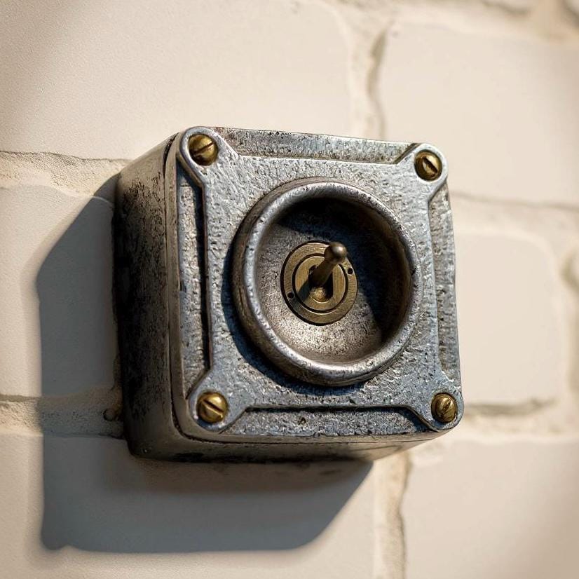 Single Gang Solid Metal Conduit Toggle Light Switch - Industrial Vintage Crabtree - Image 6
