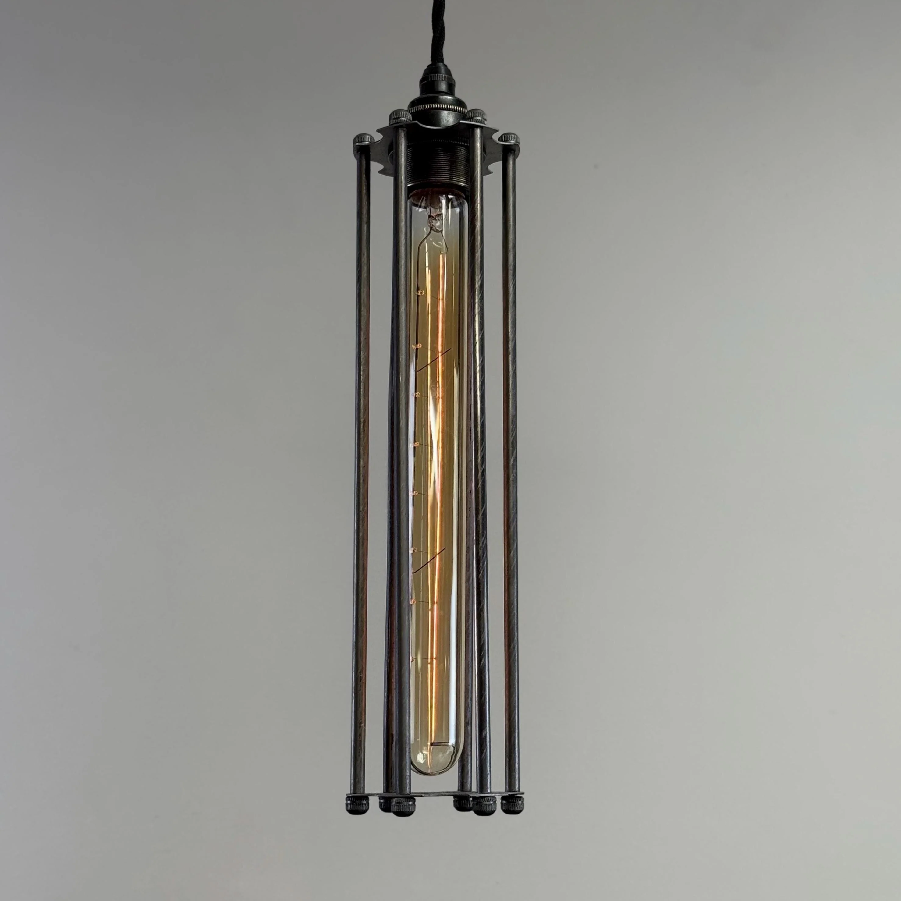 Solid Steel Cage Lampshade | Pendant Set Light ~ 12.5 Inches