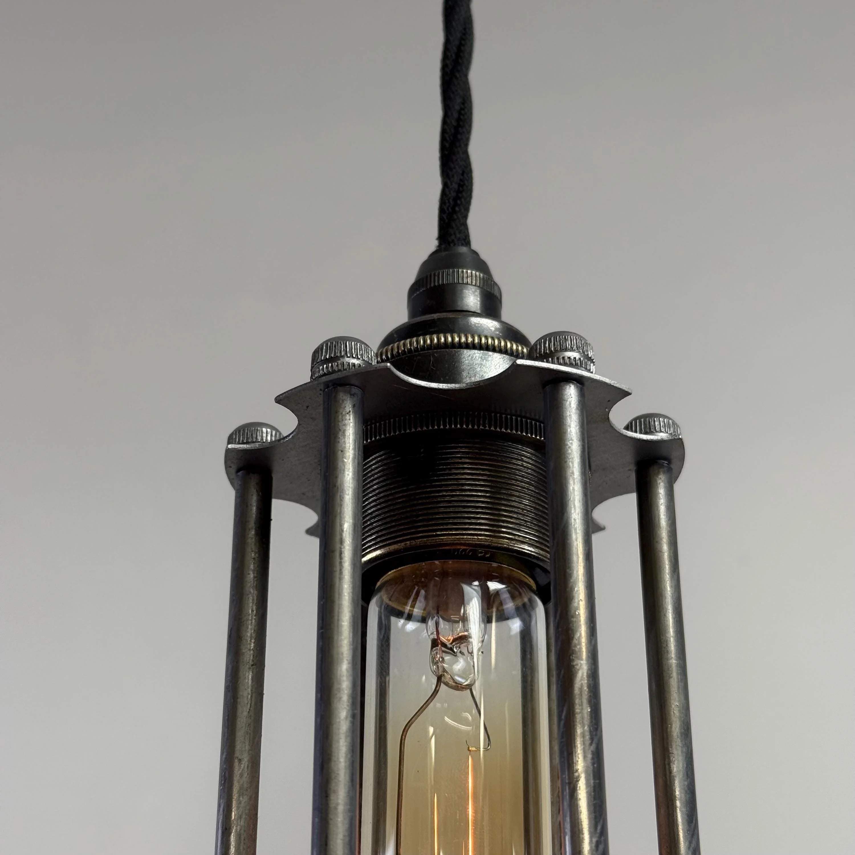 Solid Steel Cage Lampshade | Pendant Set Light ~ 12.5 Inches - Image 6
