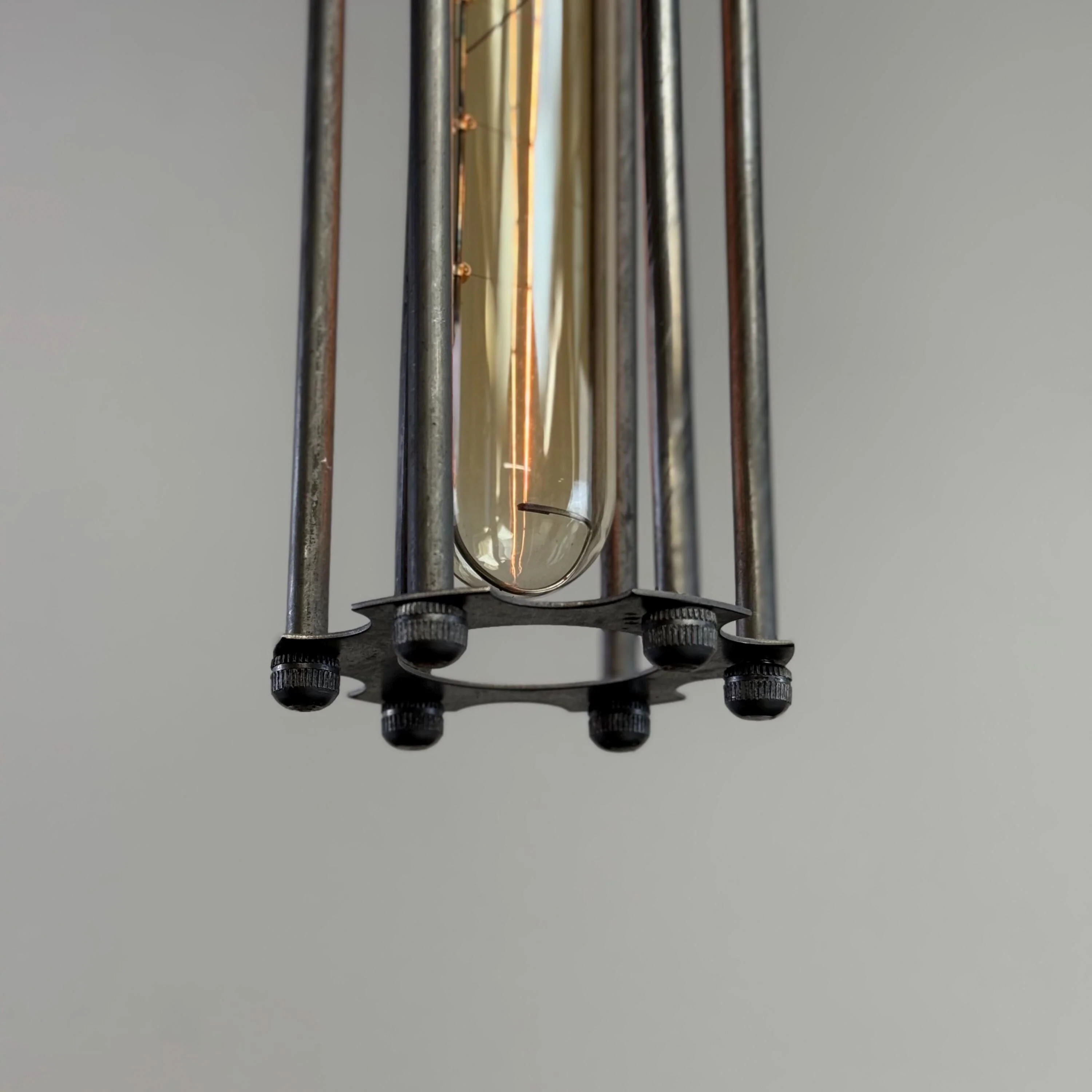 Solid Steel Cage Lampshade | Pendant Set Light ~ 12.5 Inches - Image 7