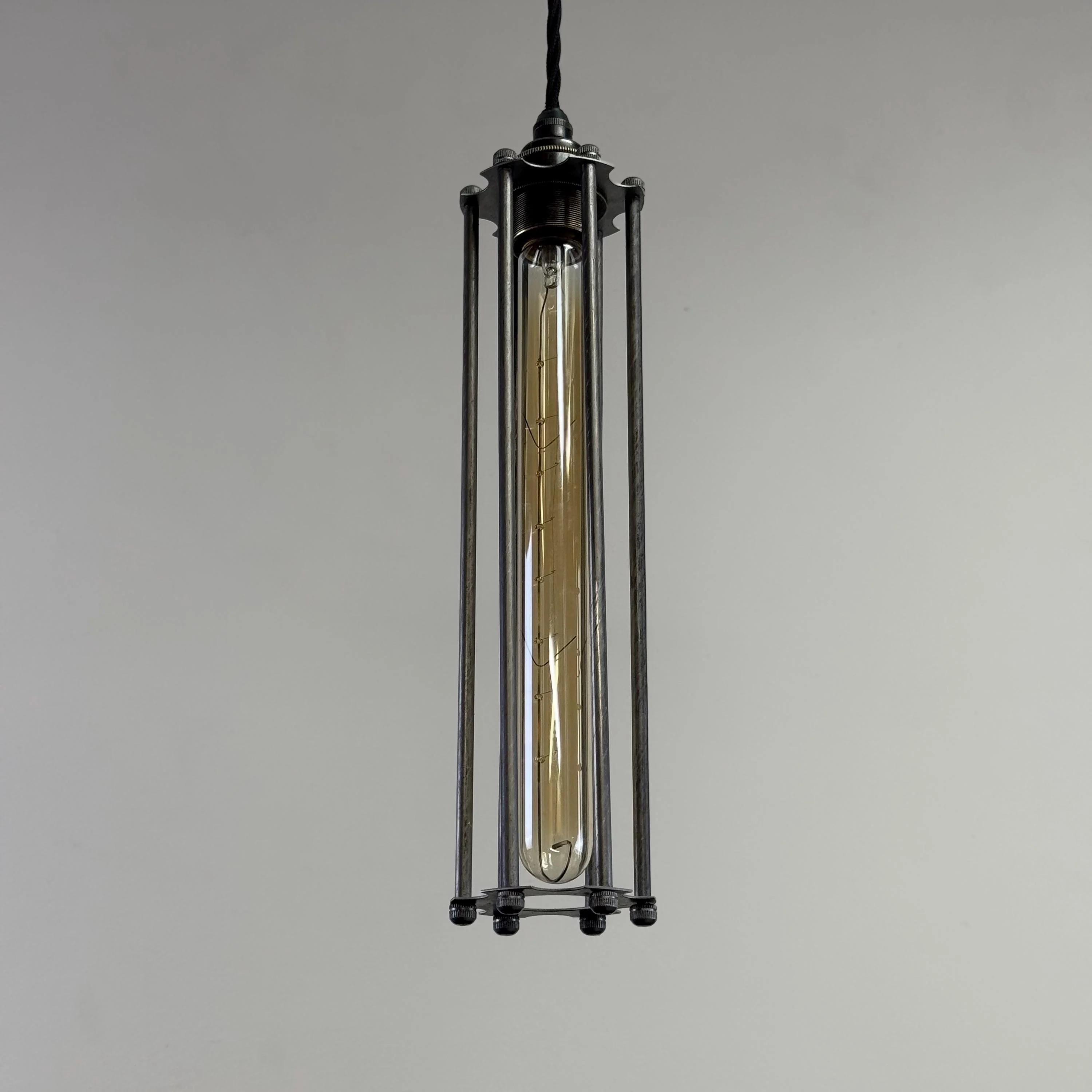 Solid Steel Cage Lampshade | Pendant Set Light ~ 12.5 Inches - Image 8