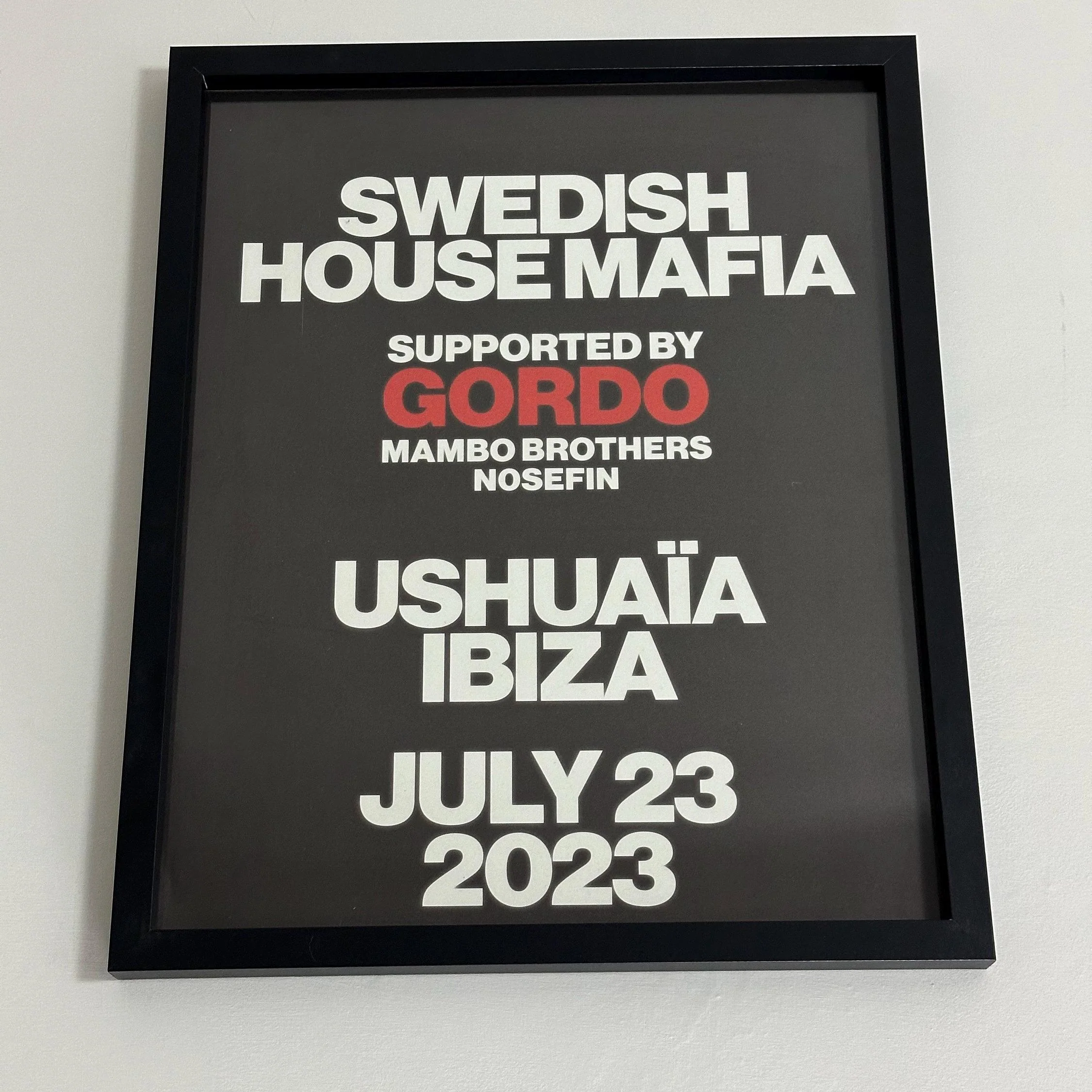 Swedish House Mafia ~ Genuine Ushuaia Ibiza Framed Dj Artwork | Hi Ibiza | Luxury Black Frame - Image 2