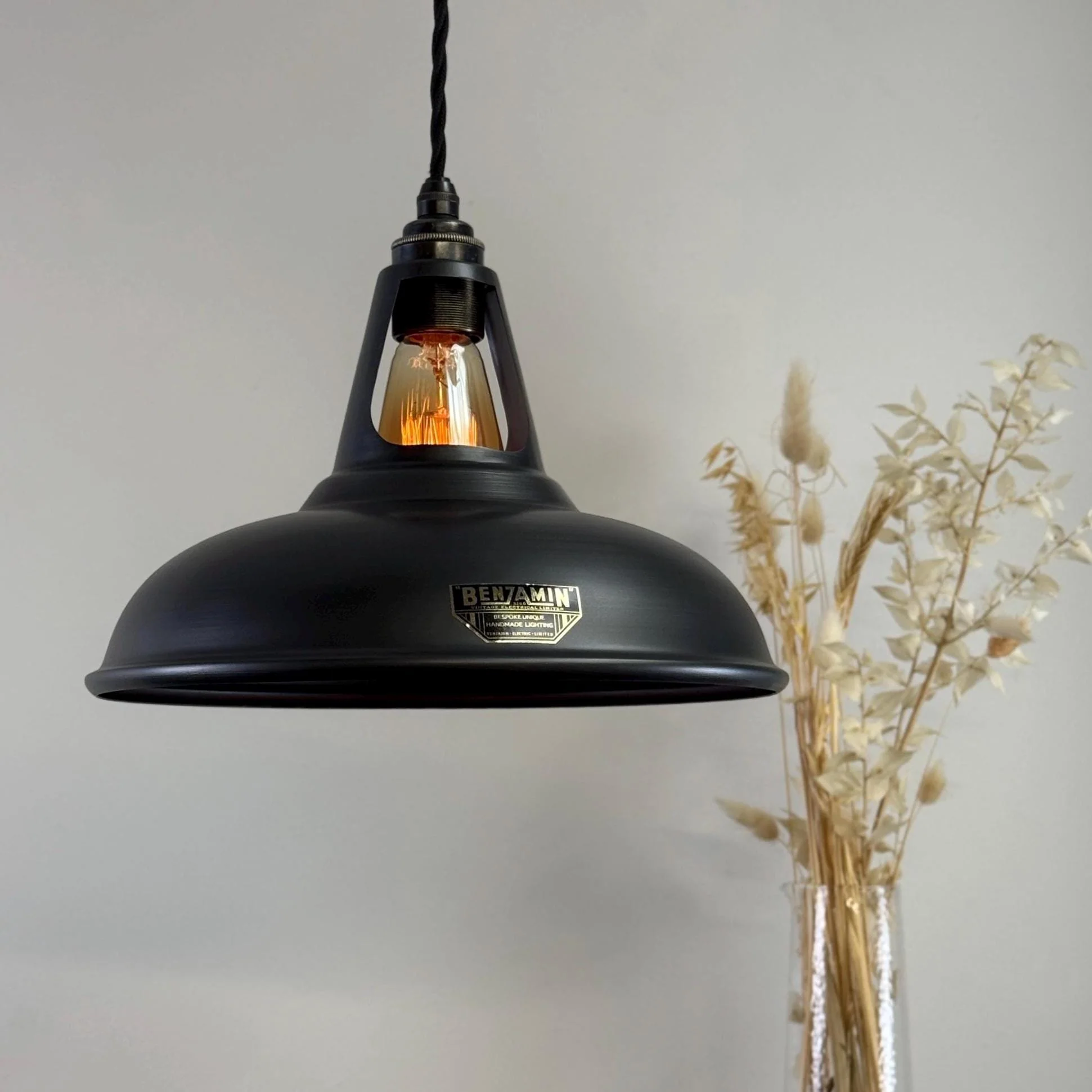 Cawston - Pewter Grey Slotted Lampshade Pendant Set Light - 11 Inch - Image 2