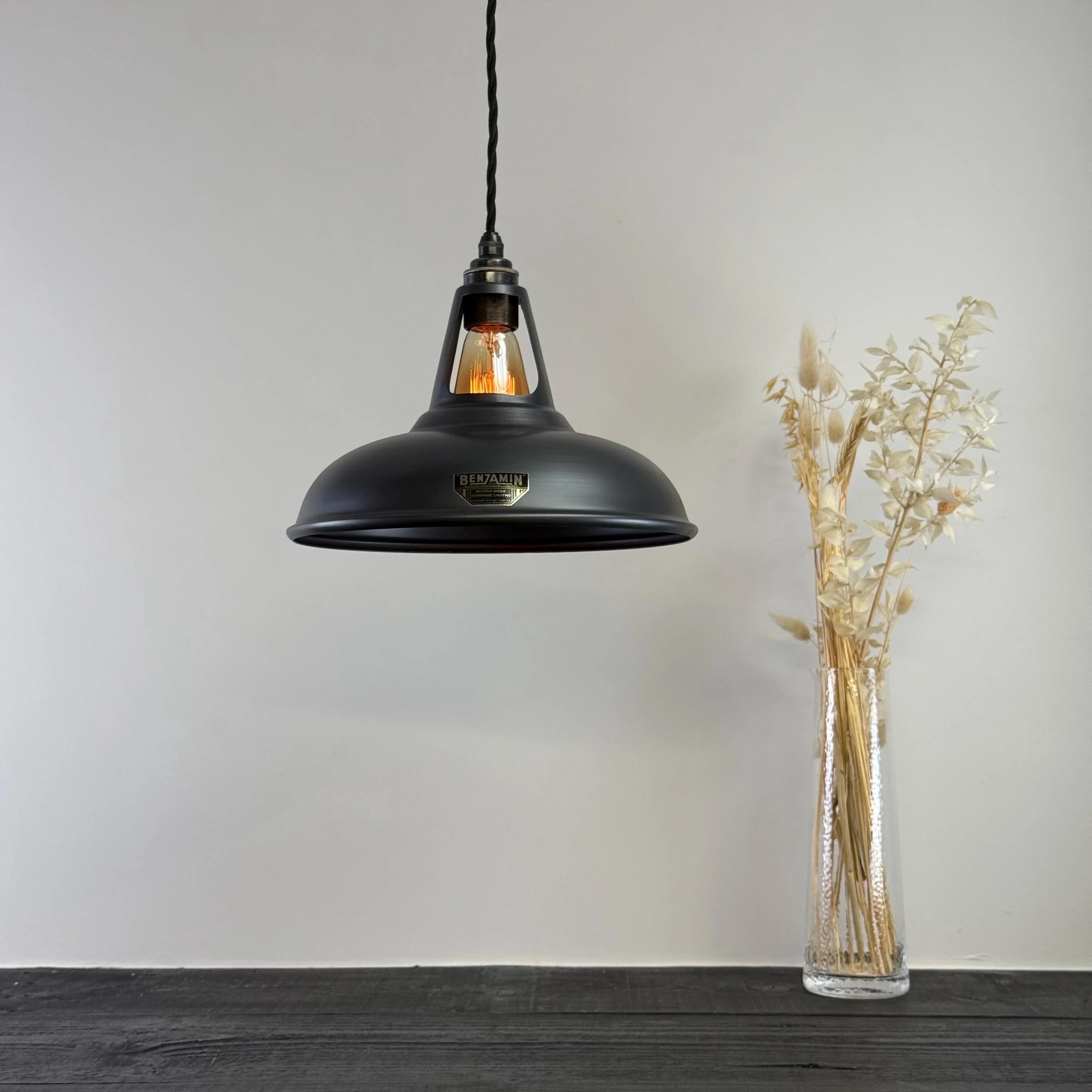 Cawston - Pewter Grey Slotted Lampshade Pendant Set Light - 11 Inch - Image 3