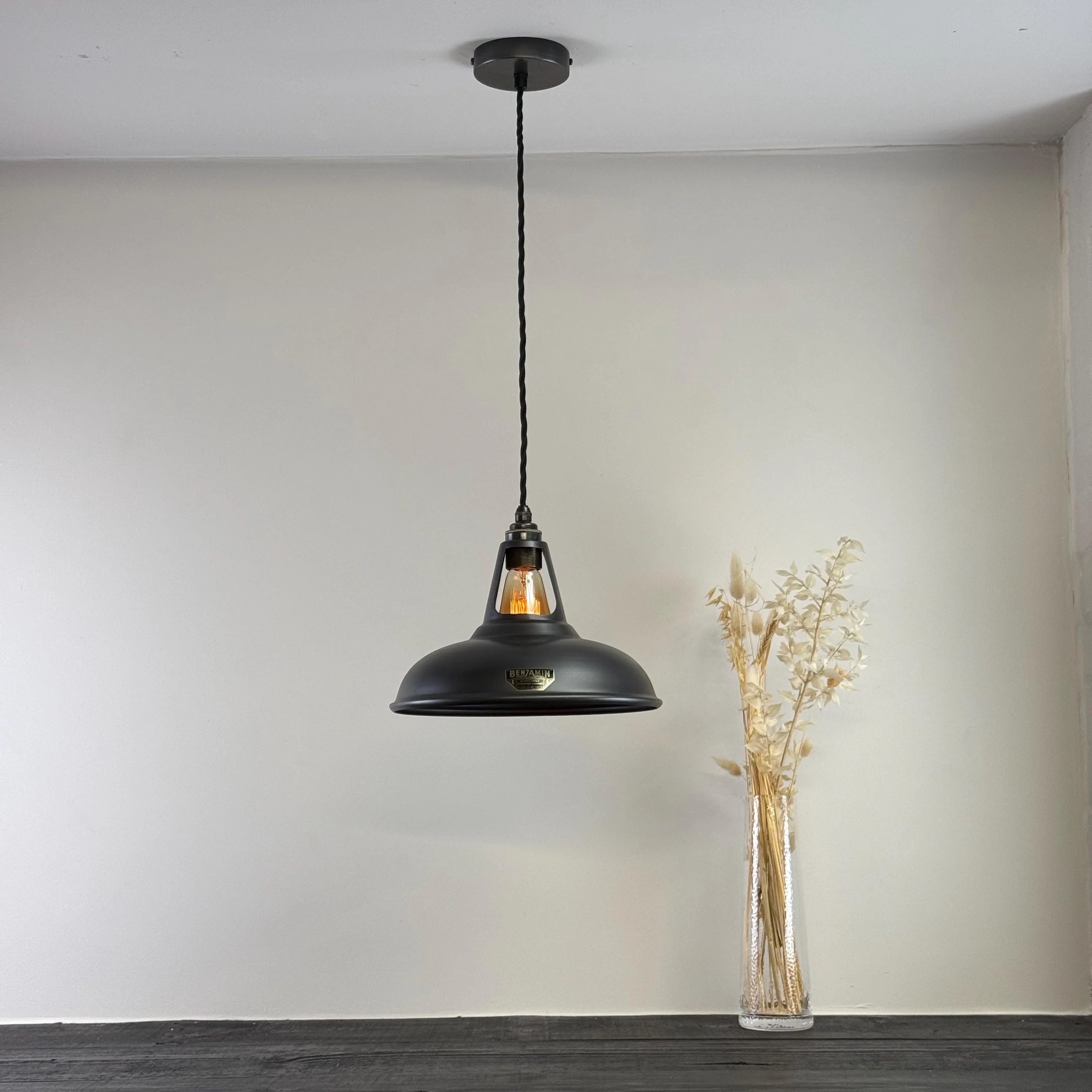Cawston - Pewter Grey Slotted Lampshade Pendant Set Light - 11 Inch - Image 4