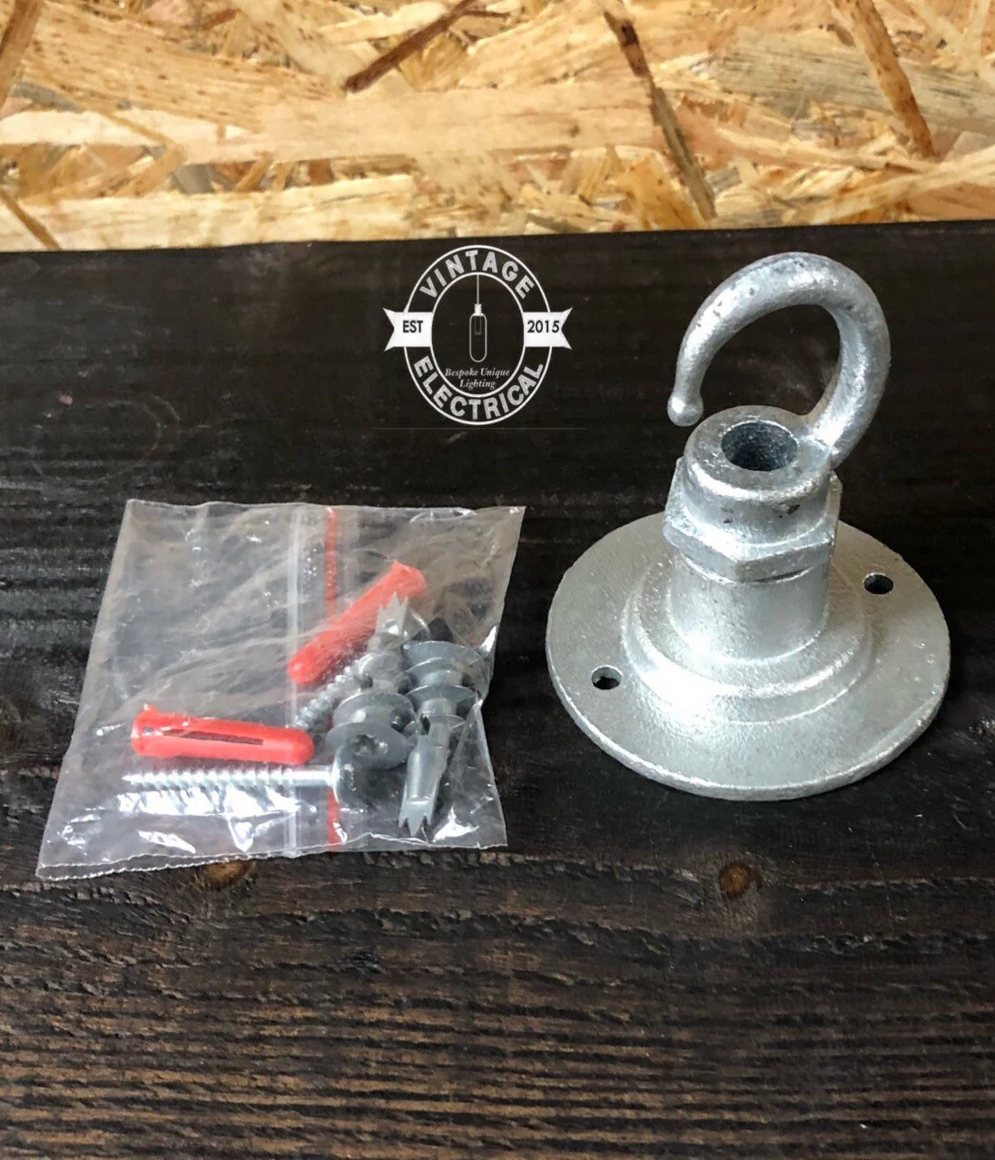 Holkham ~ Solid Industrial Hook | Ceiling Hanging Light | Galvanised Metal | Plant Hanger - Image 3