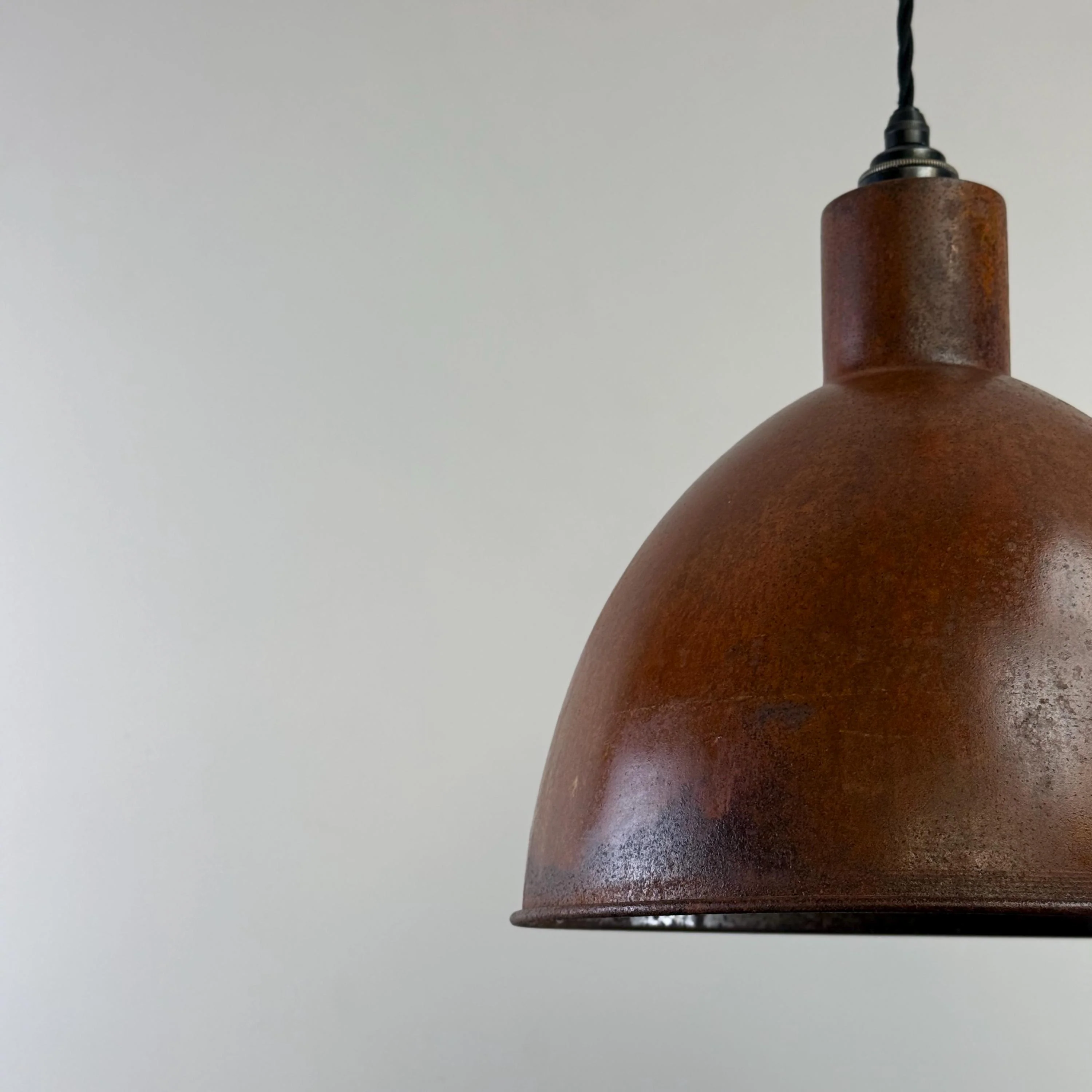 Warham ~ Rusted Solid Steel Industrial Lamp Shade Pendant Set Light ~ 12 Inch - Image 4