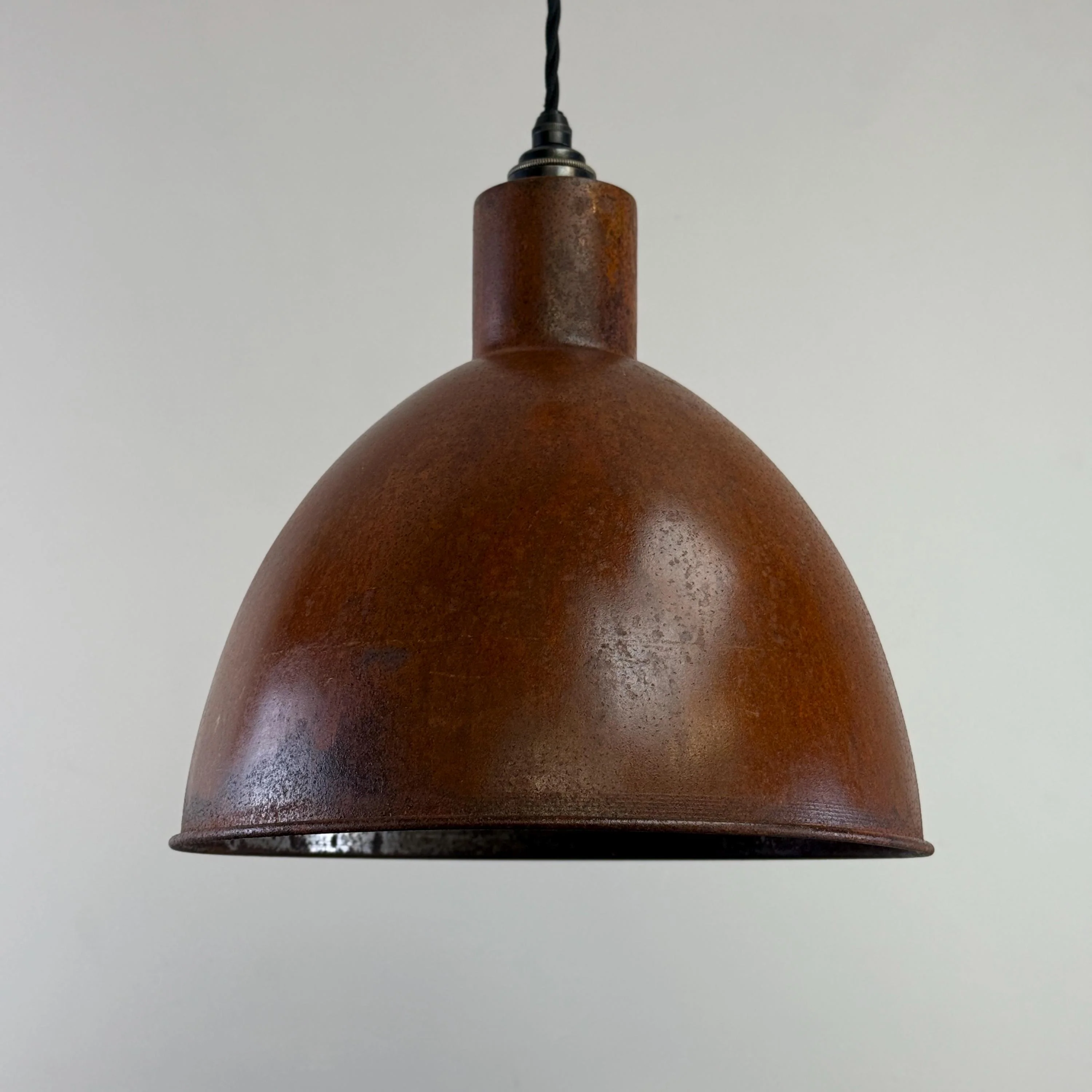 Warham ~ Rusted Solid Steel Industrial Lamp Shade Pendant Set Light ~ 12 Inch - Image 5