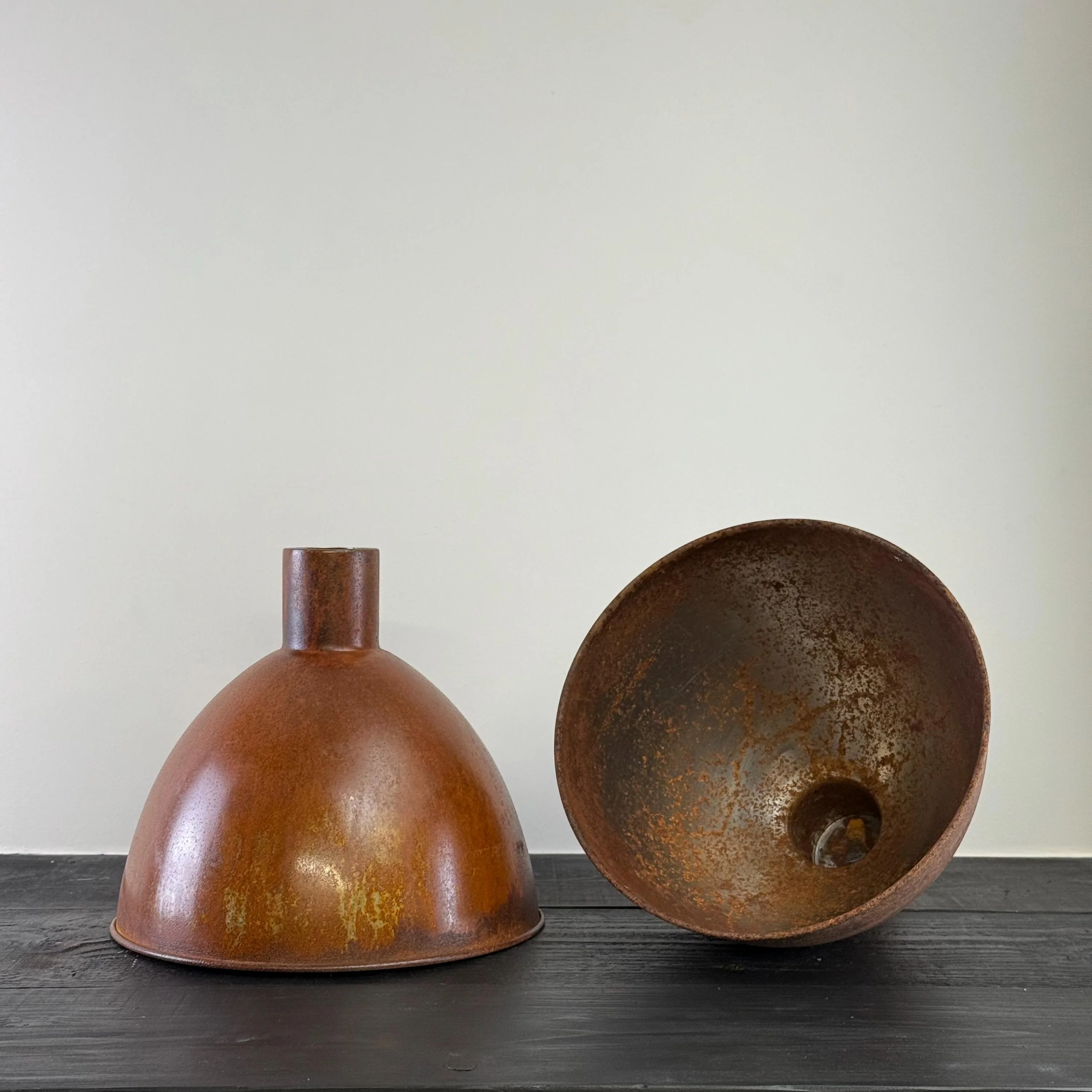 Warham ~ Rusted Solid Steel Industrial Lamp Shade Pendant Set Light ~ 12 Inch - Image 7