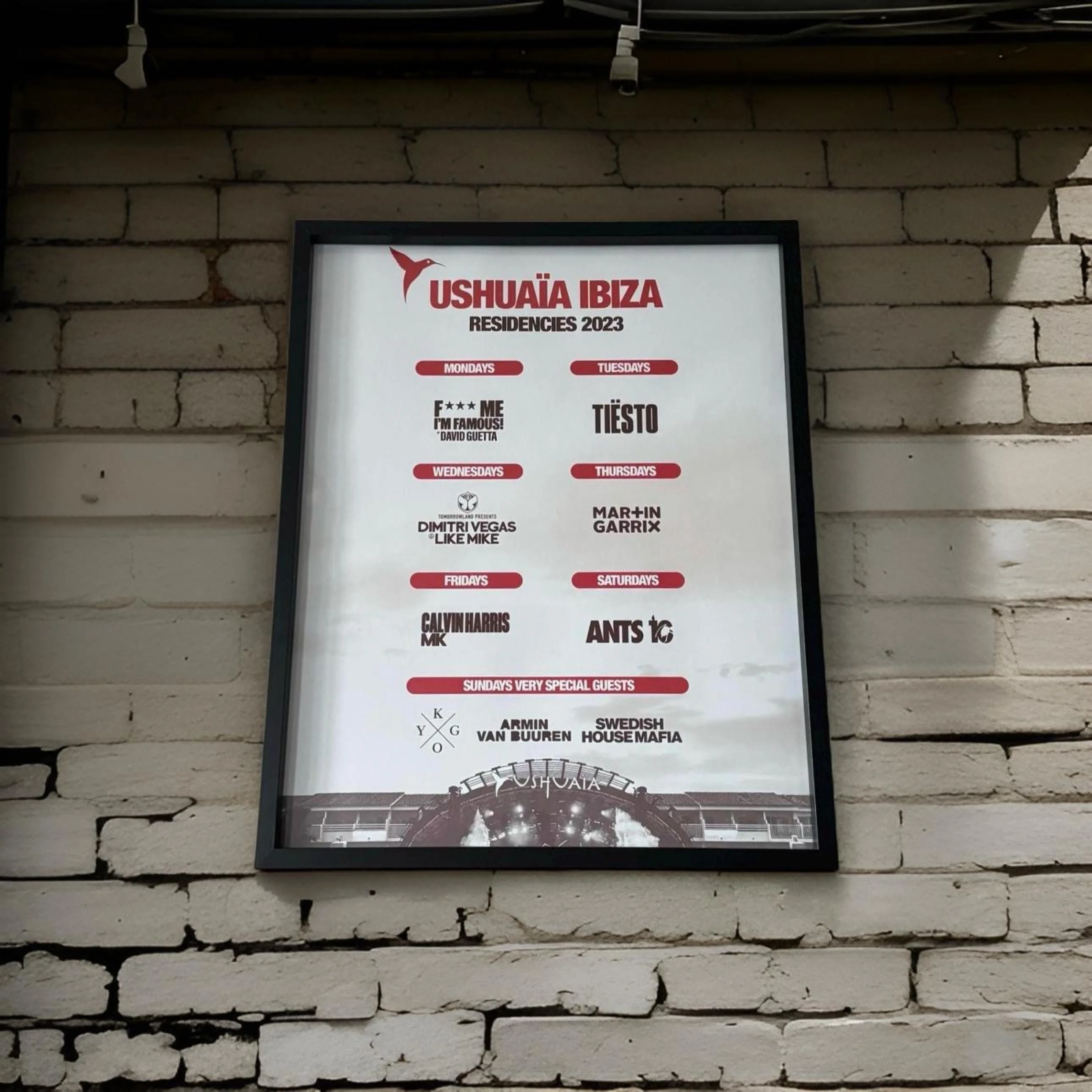 Ushuaia ~ Genuine Official Ibiza Framed Dj Artwork Travel Poster | Luxury Black Frame - Image 5