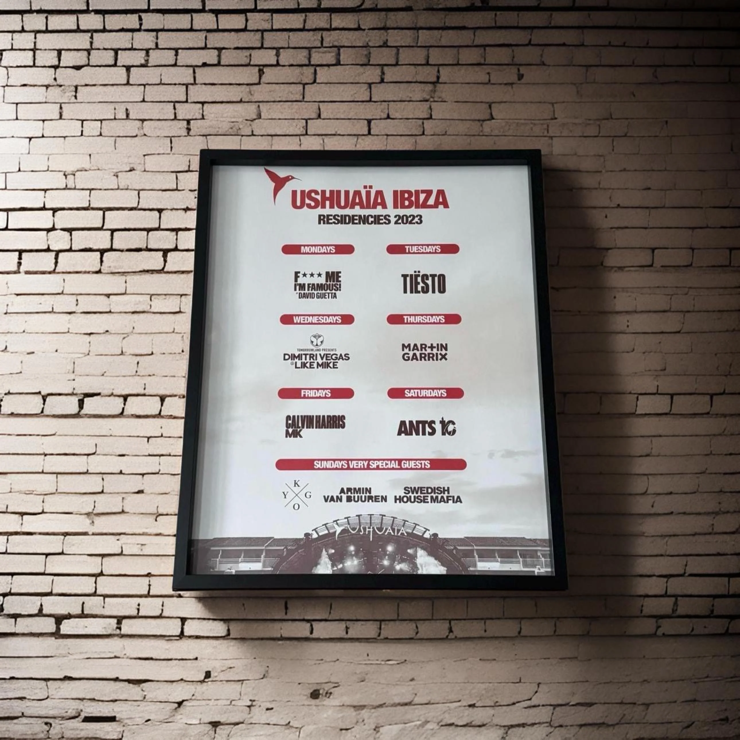 Ushuaia ~ Genuine Official Ibiza Framed Dj Artwork Travel Poster | Luxury Black Frame - Image 6