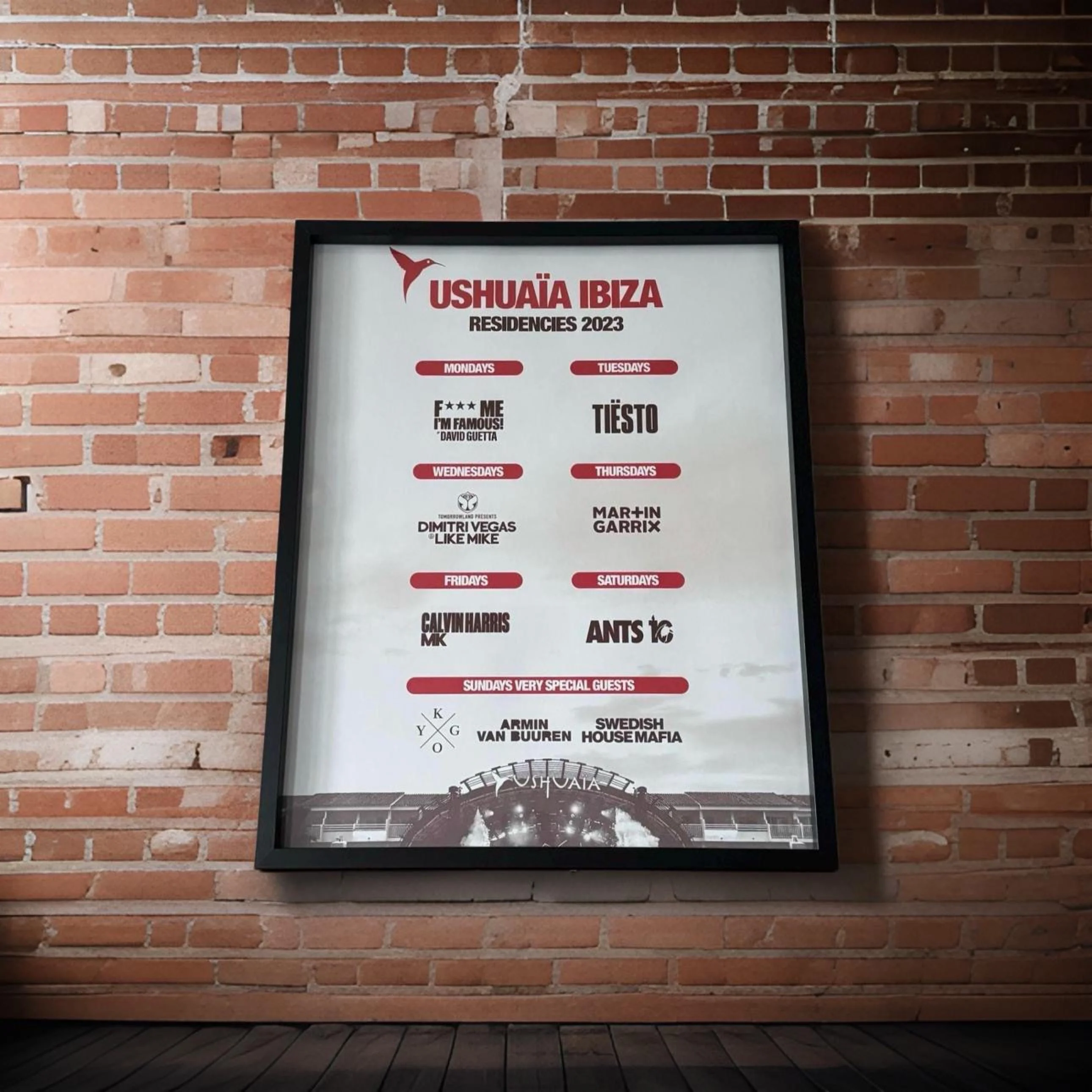 Ushuaia ~ Genuine Official Ibiza Framed Dj Artwork Travel Poster | Luxury Black Frame - Image 7