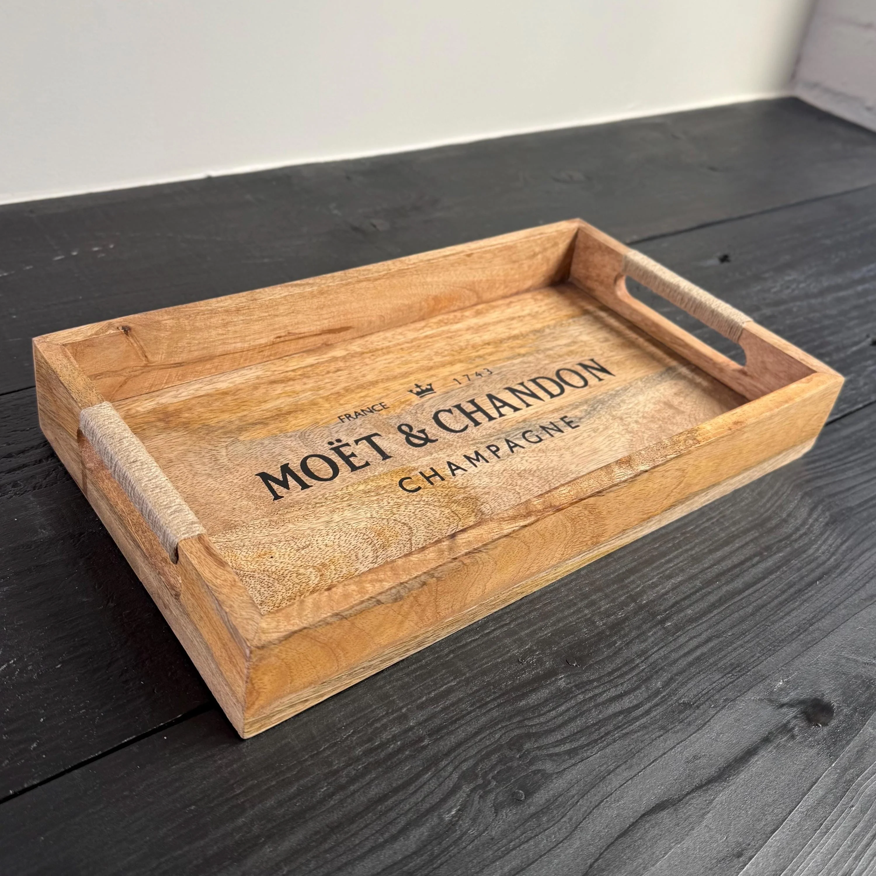 Wooden Serving Trays Moët & Chandon Champagne Butlers Crates Storage Boxes Natural Finish - Image 5