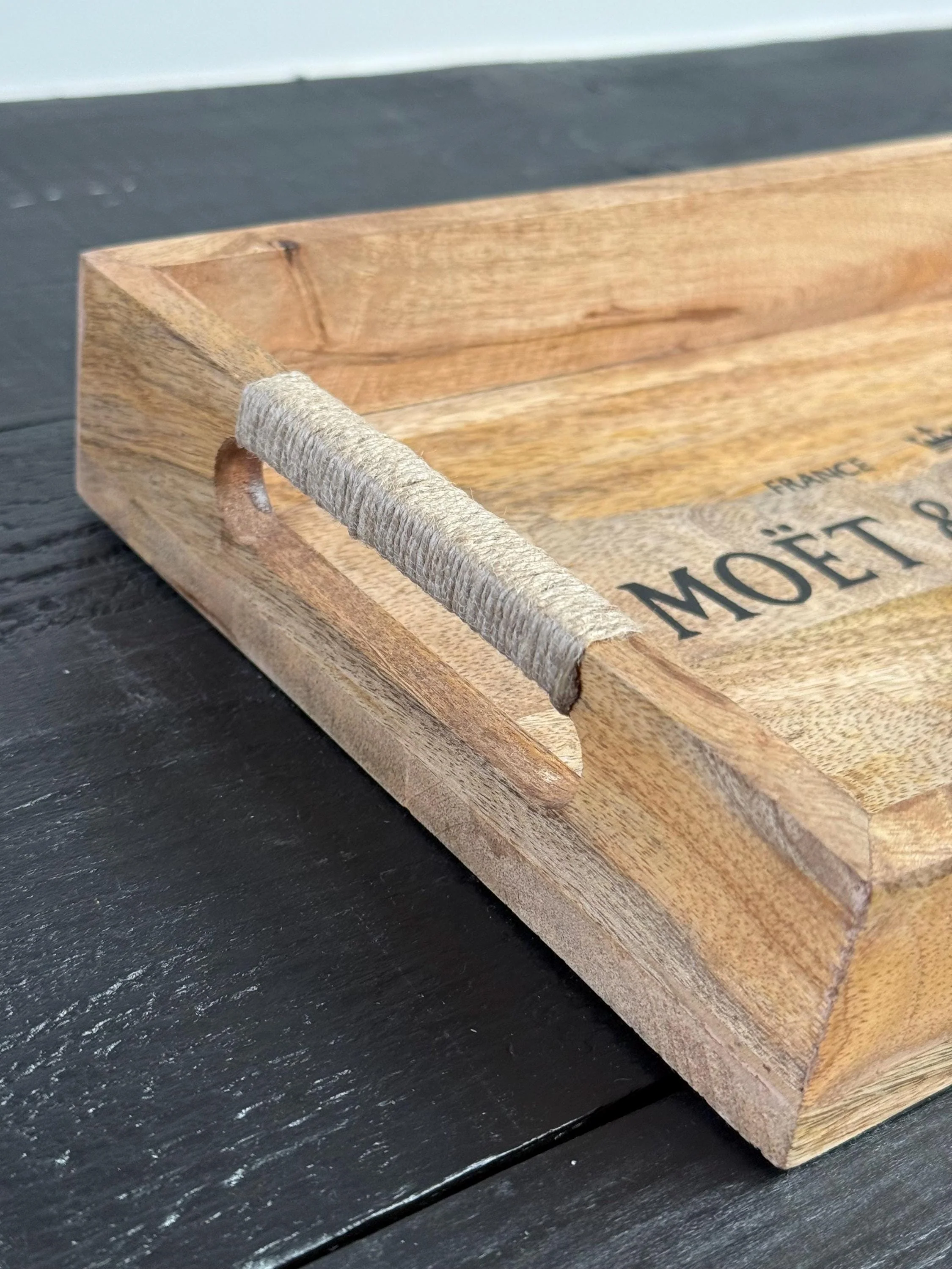 Wooden Serving Trays Moët & Chandon Champagne Butlers Crates Storage Boxes Natural Finish - Image 6