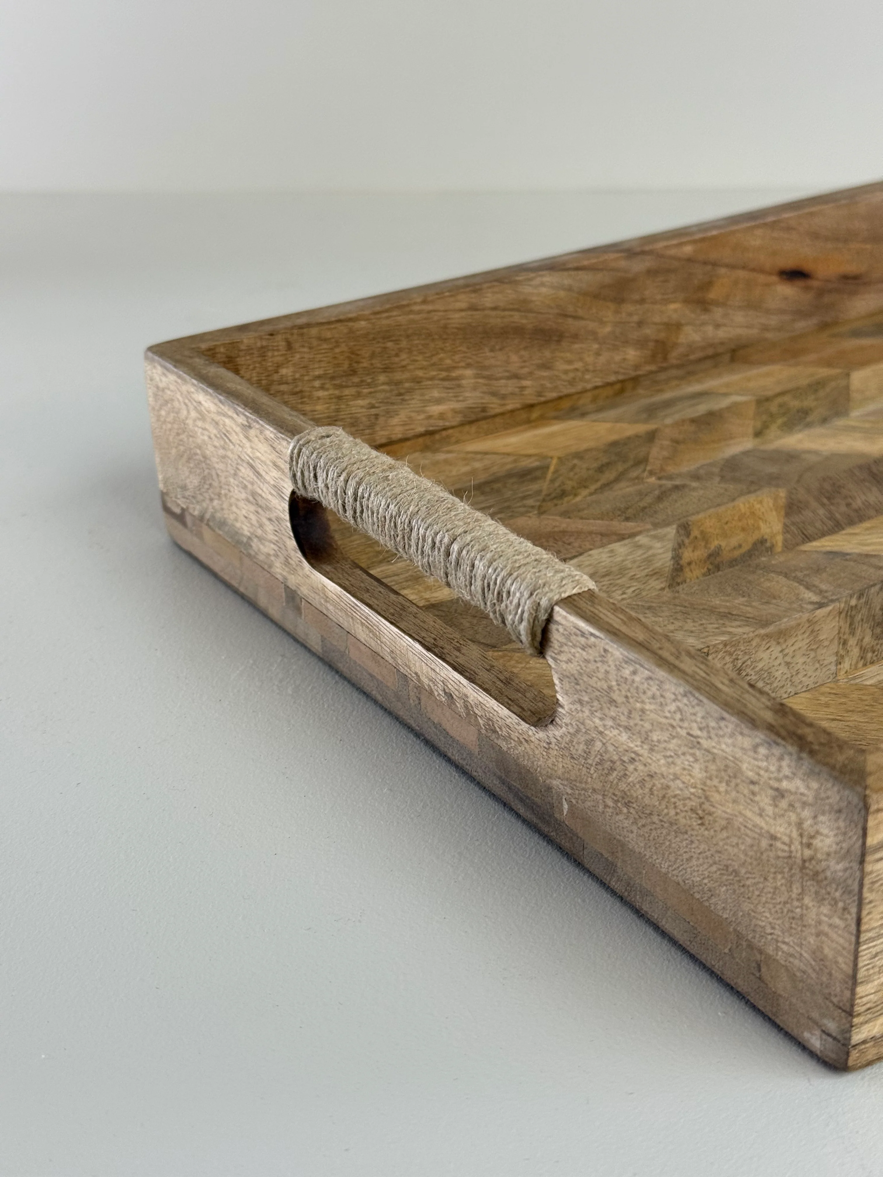 Moët & Chandon Champagne Butlers Wooden Serving Trays Natural Patchwork - Image 4